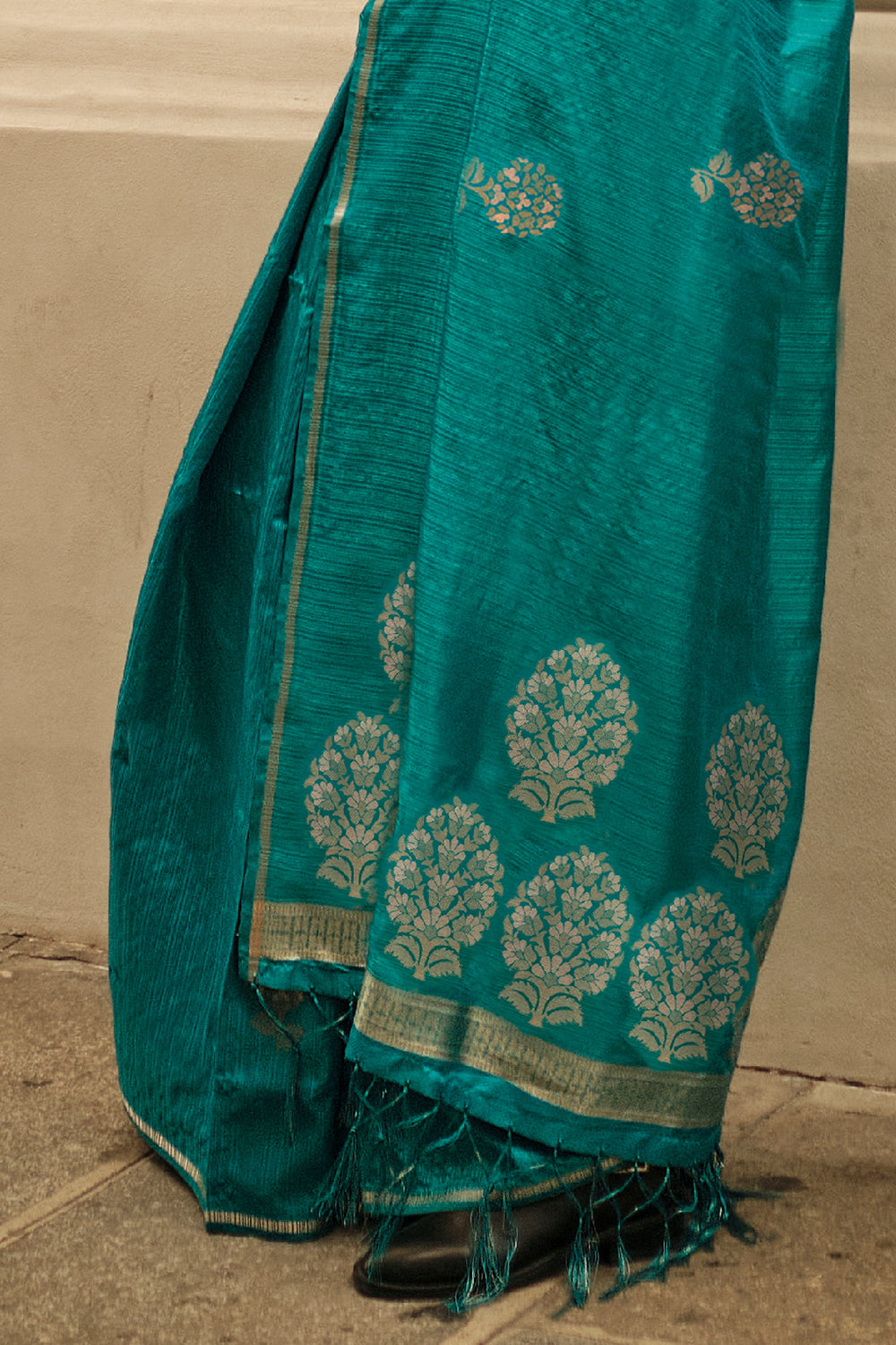 Bottle Green Satin Silk Saree
