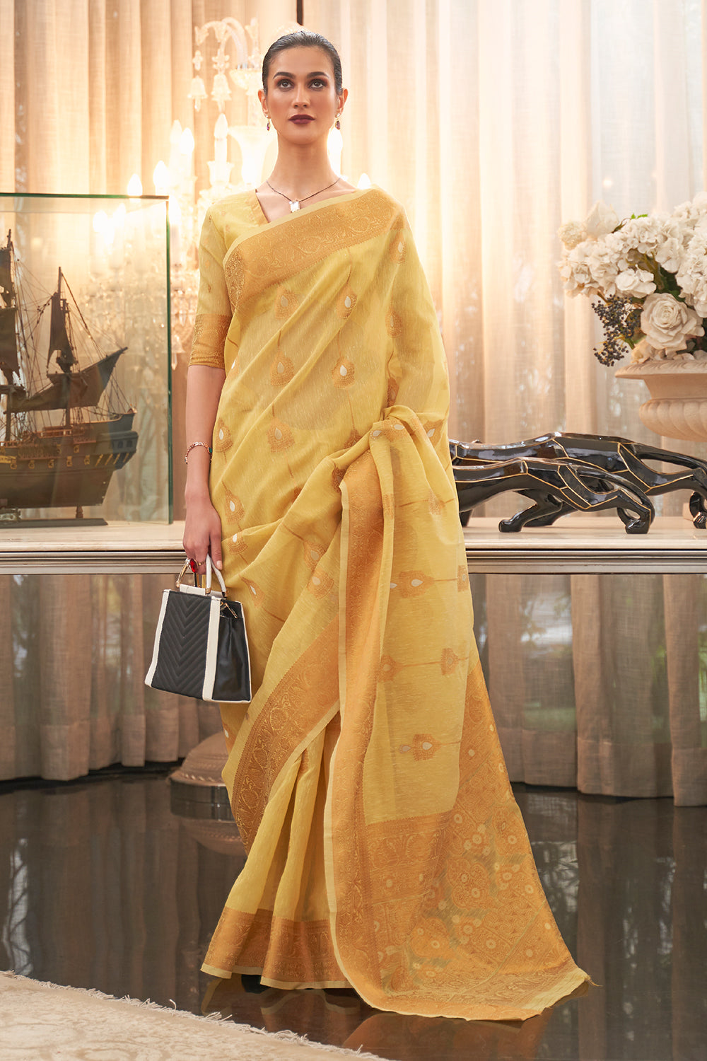 Buy Foxy Pink Satin Saree Nitaraa