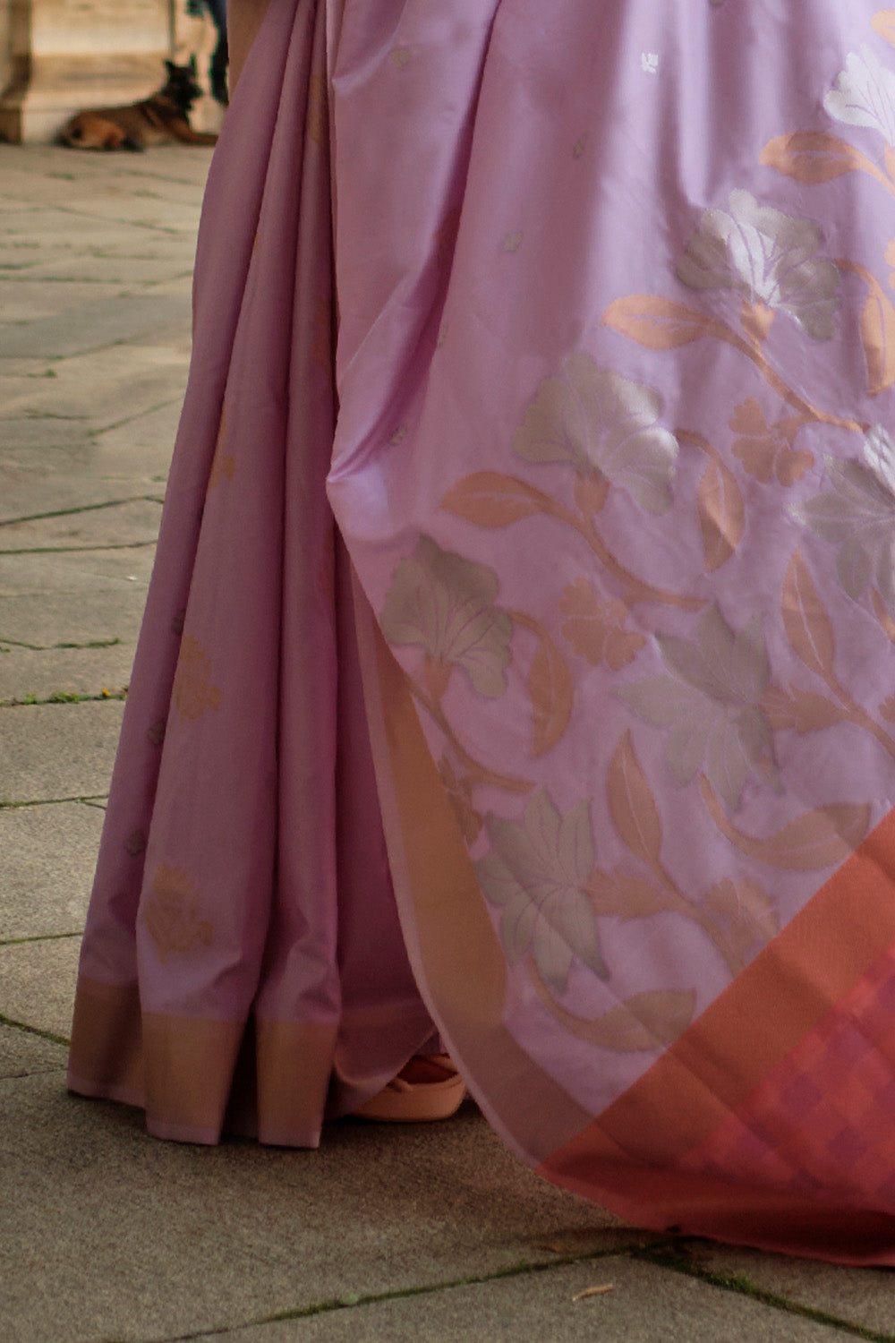 Lavender Soft Silk Saree With Blouse Piece