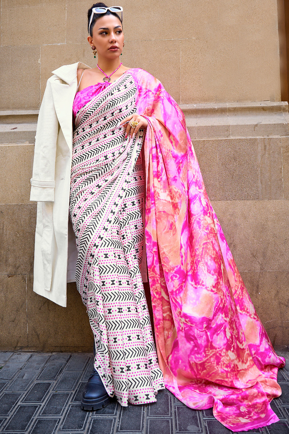 Buy Azure Blue Organza Saree Nitaraa