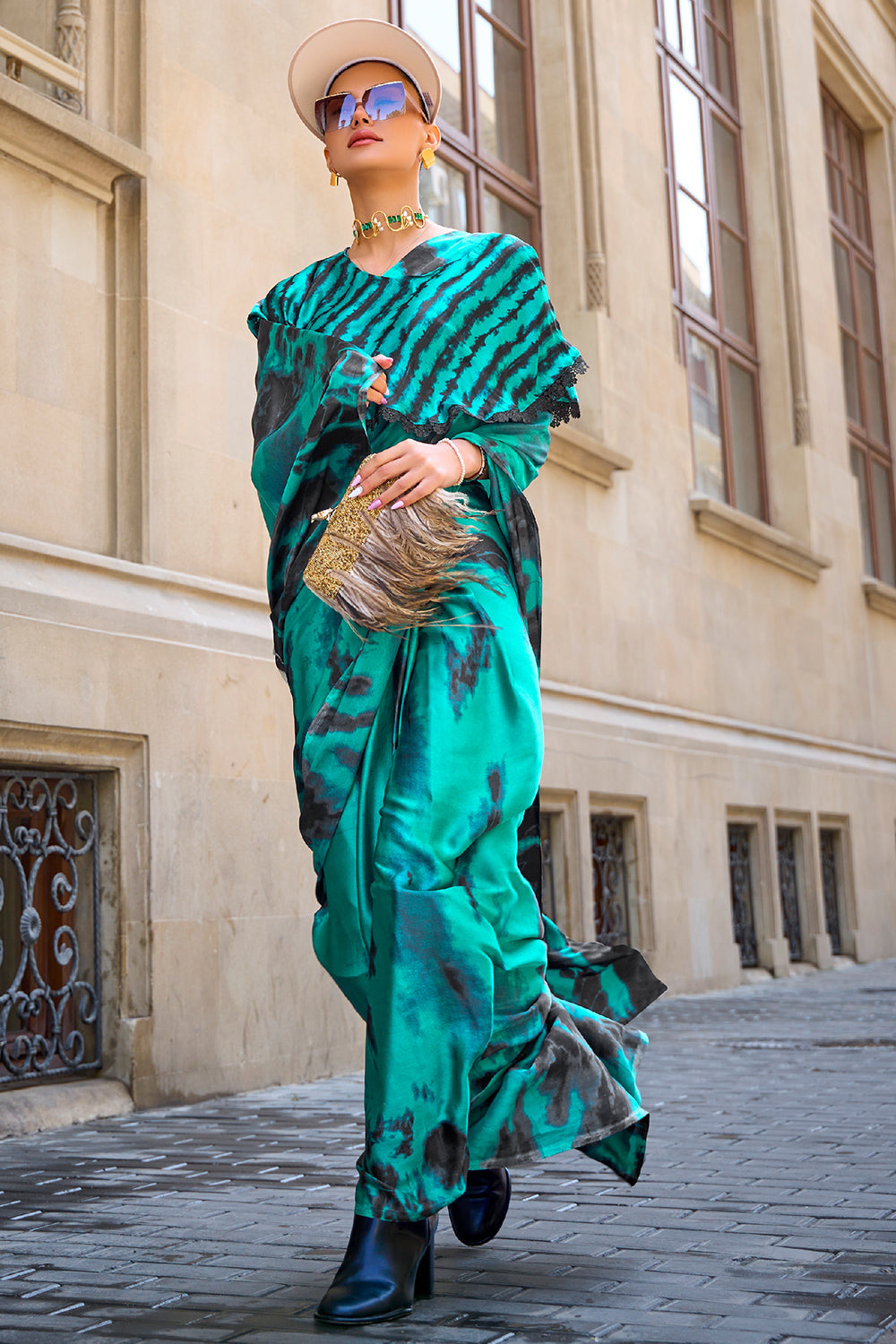 Buy Cyan Blue Kanjivaram Saree Nitaraa