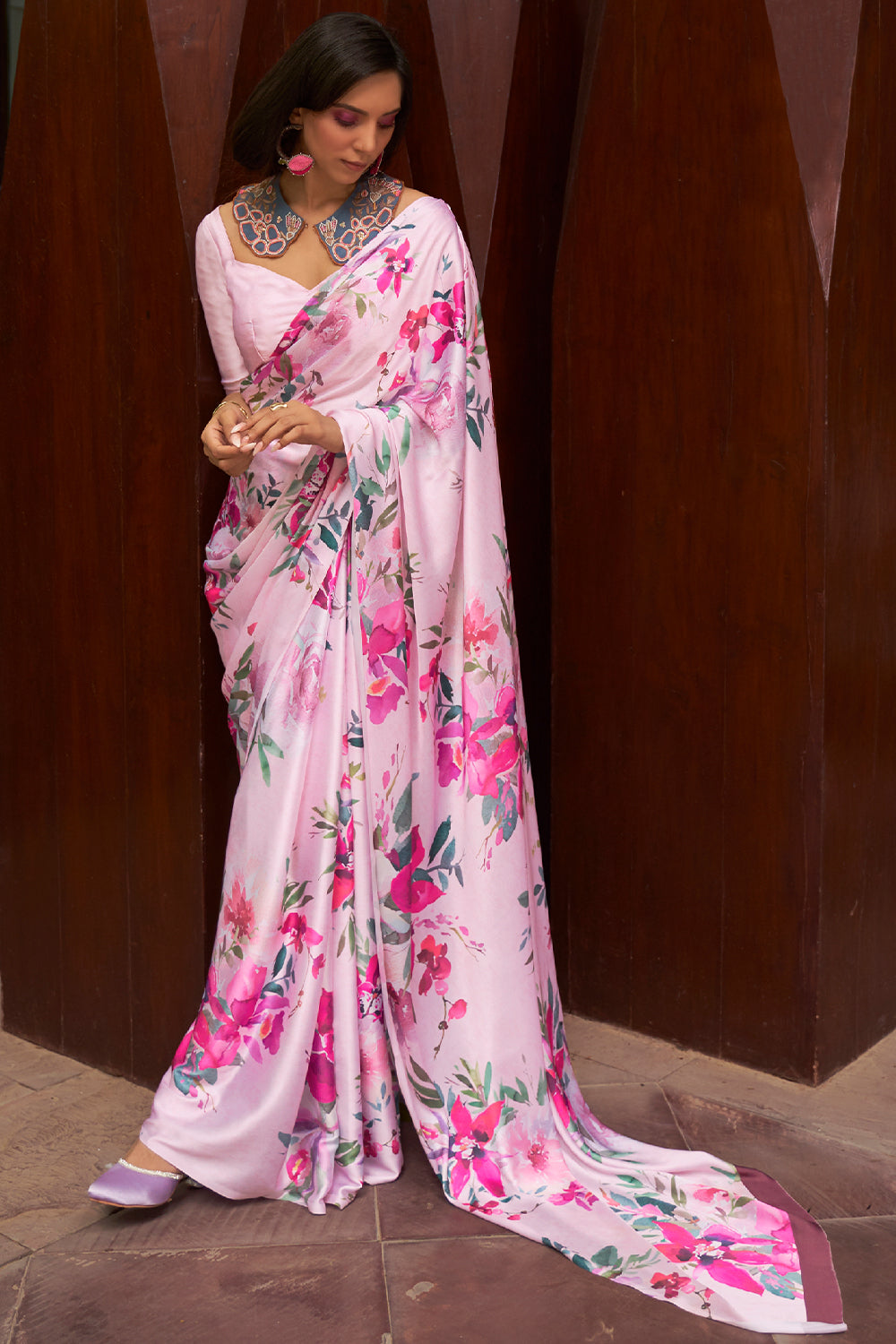 Buy Multicolor Poly Viscose Saree Nitaraa