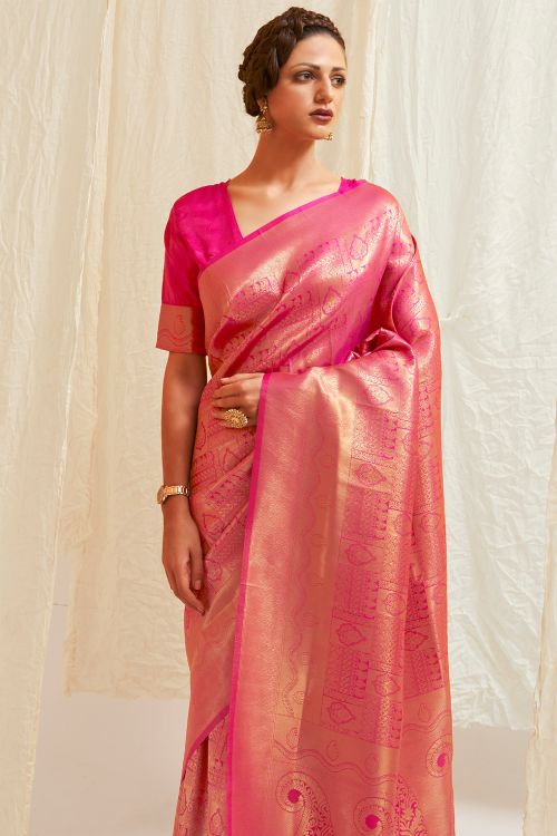 Buy Teal Kanjeevaram Silk Blend Saree Nitaraa