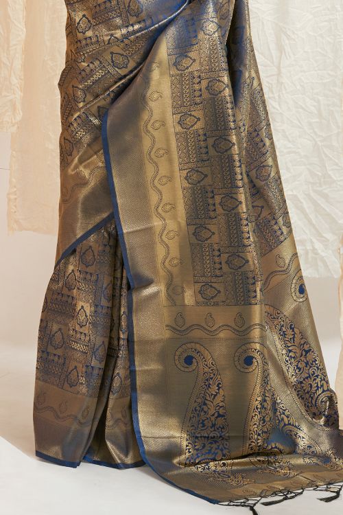 Buy Grey Silk Cotton Saree Nitaraa