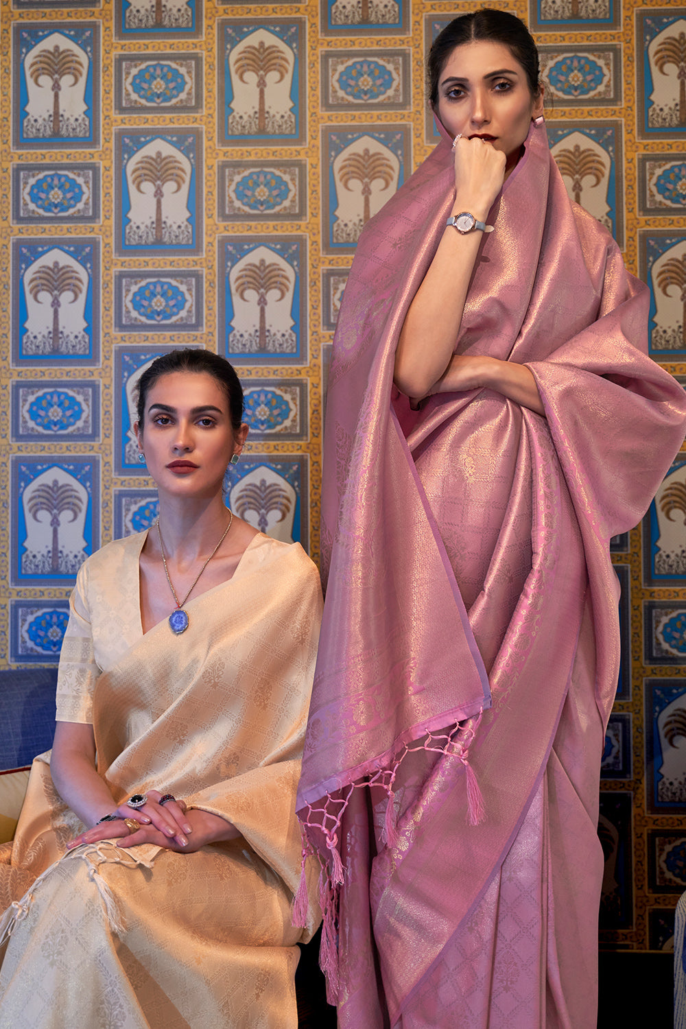 Buy Rose Pink Kanjivaram Saree Nitaraa