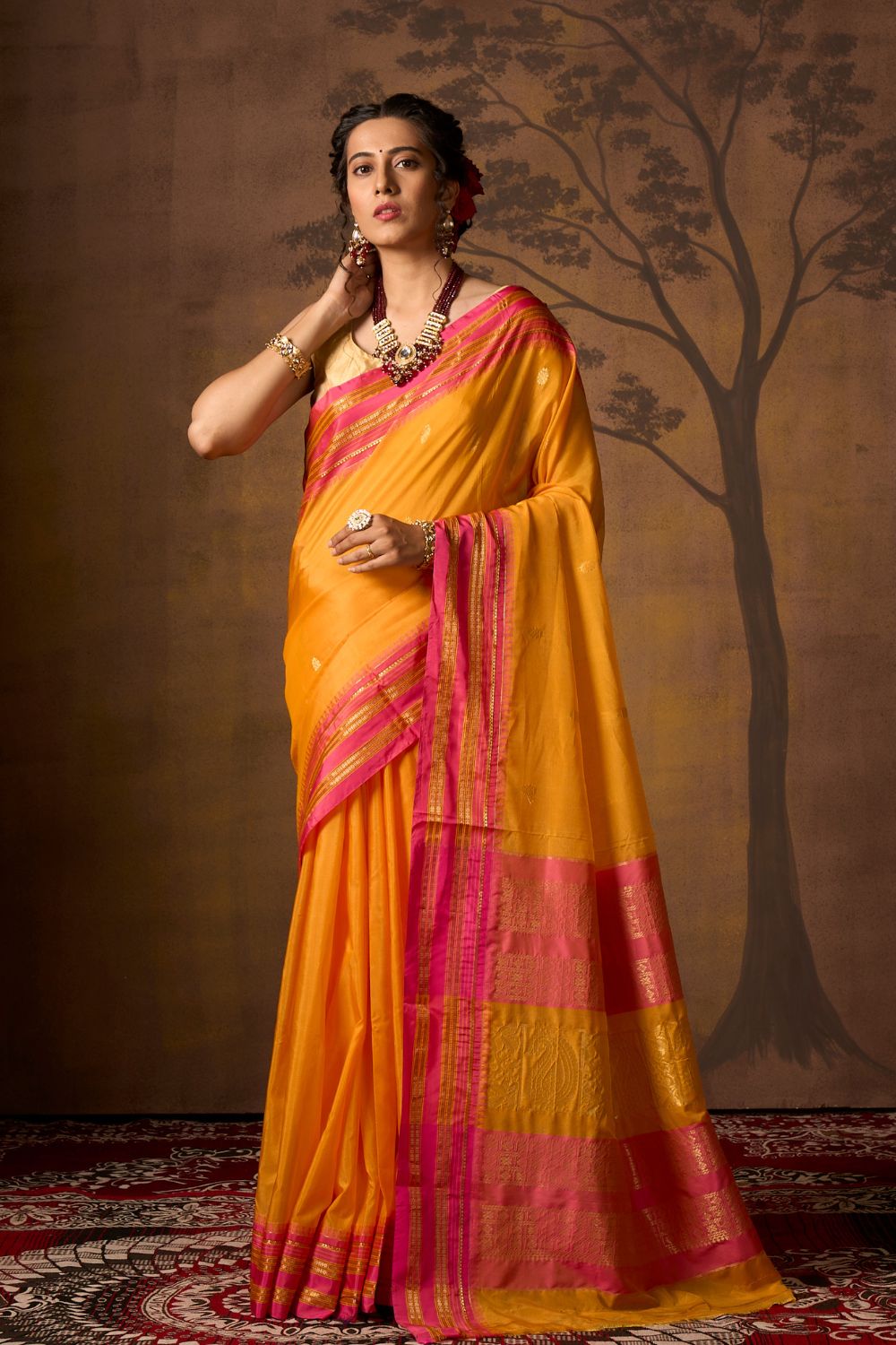 Buy Green Tussar Silk Blend Saree Nitaraa