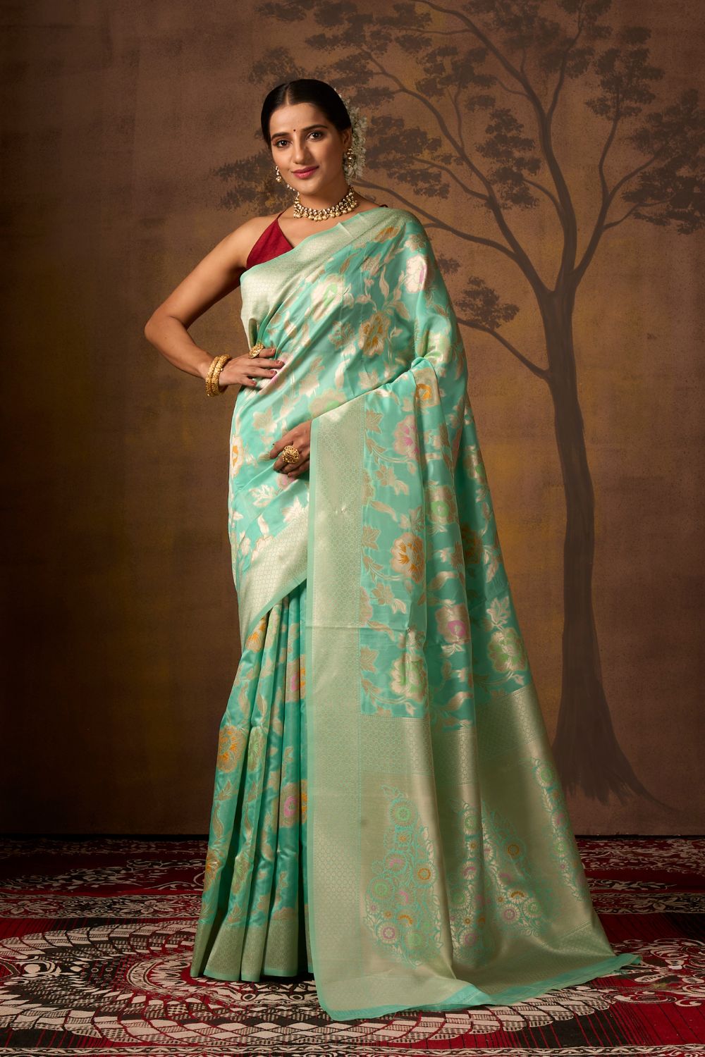 Buy Indigo Purple Banarasi Saree Nitaraa