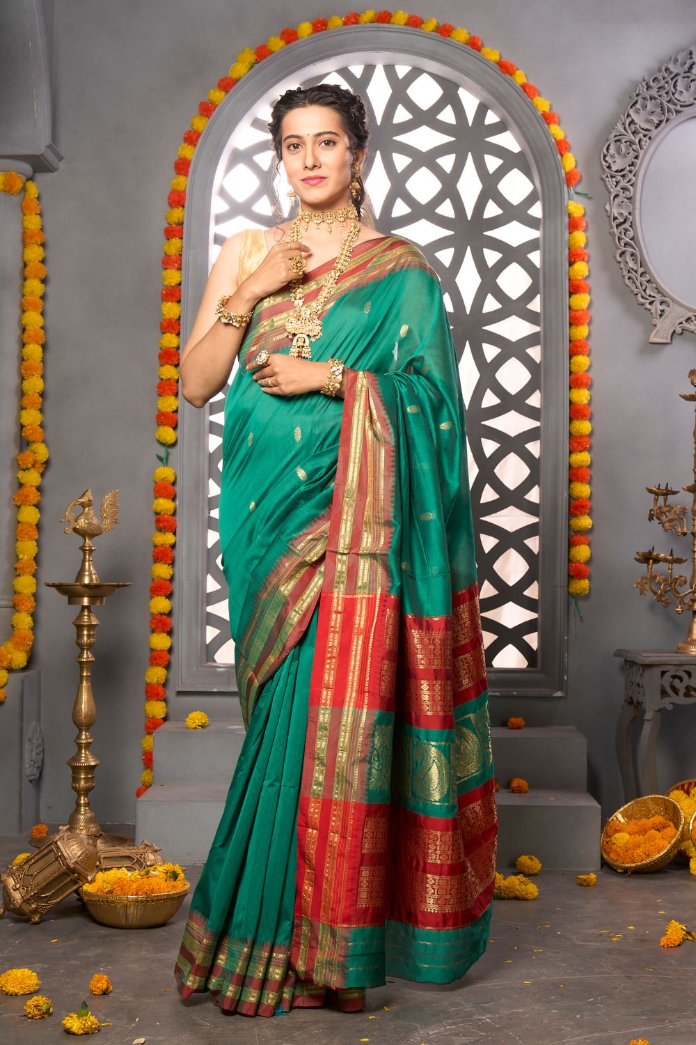 Buy Sky Blue Kanjivaram Saree Nitaraa
