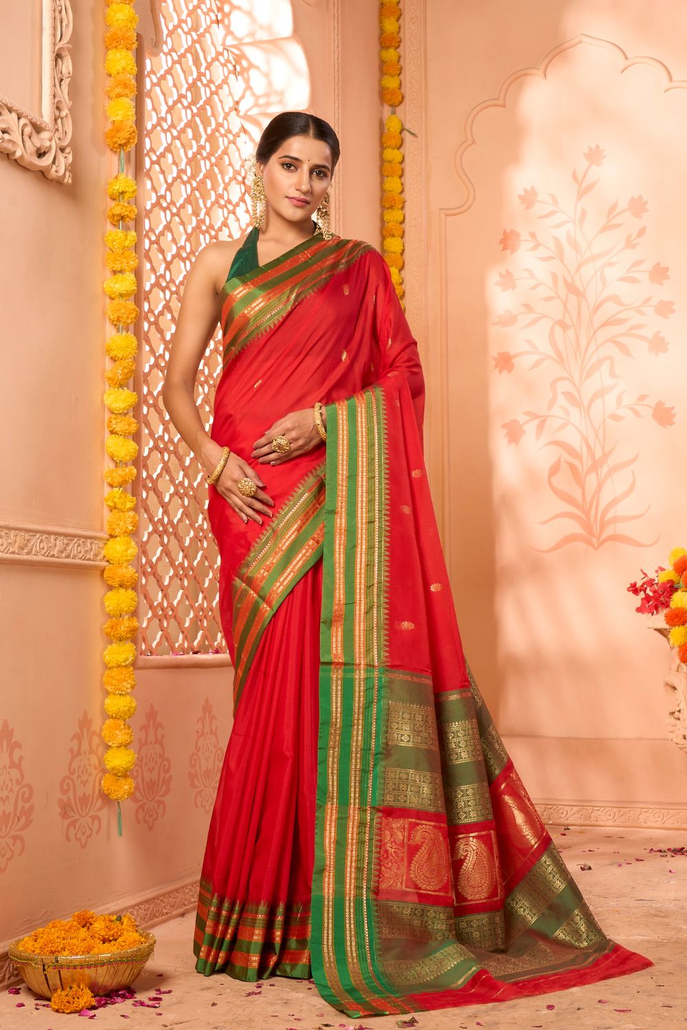 Buy Green Tussar Silk Blend Saree Nitaraa