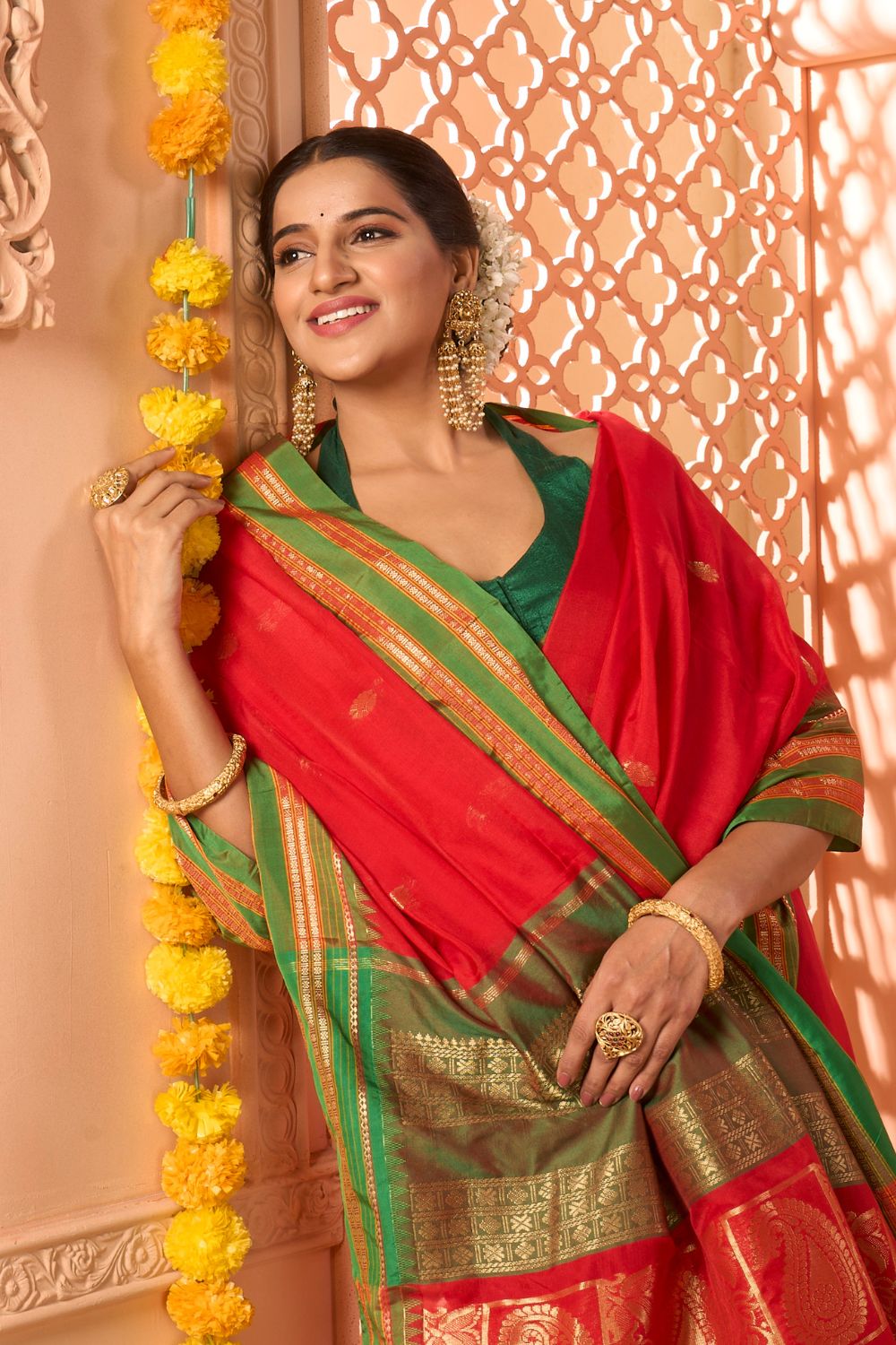 Buy Yellow Tussar Silk Blend Saree Nitaraa