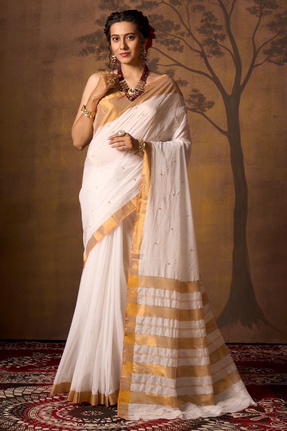 Buy Blue Cotton Saree Nitaraa