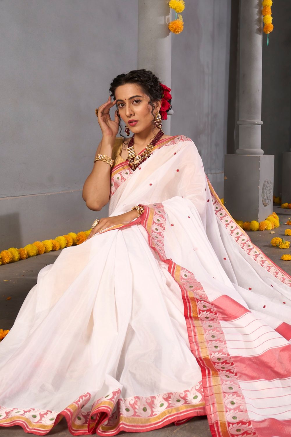 Buy Turquoise Blue Chikankari Saree Nitaraa