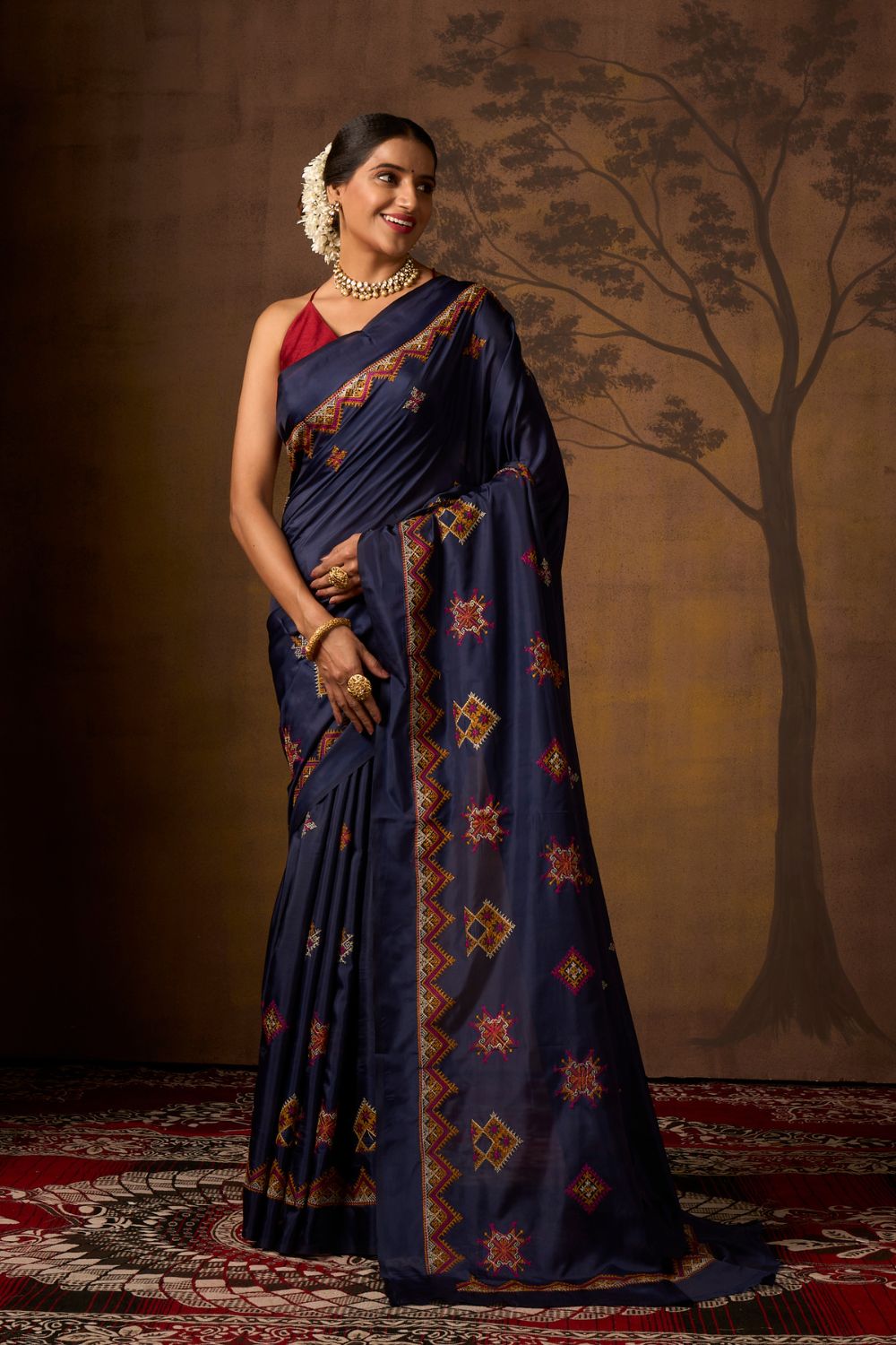 Buy Pink Banarasi Silk Saree With Blouse Piece Nitaraa