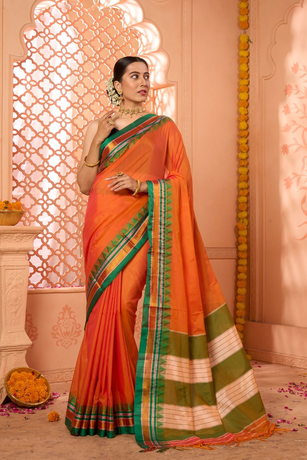 Buy Water Blue Kashmiri Silk Saree With Blouse Piece Nitaraa