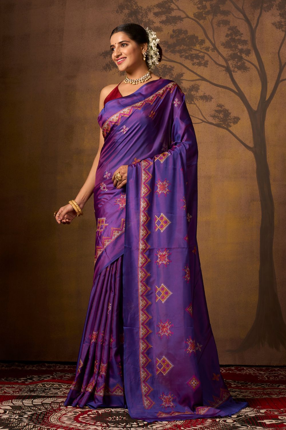 Buy Baby Pink Banarasi Silk Saree With Blouse Piece Nitaraa