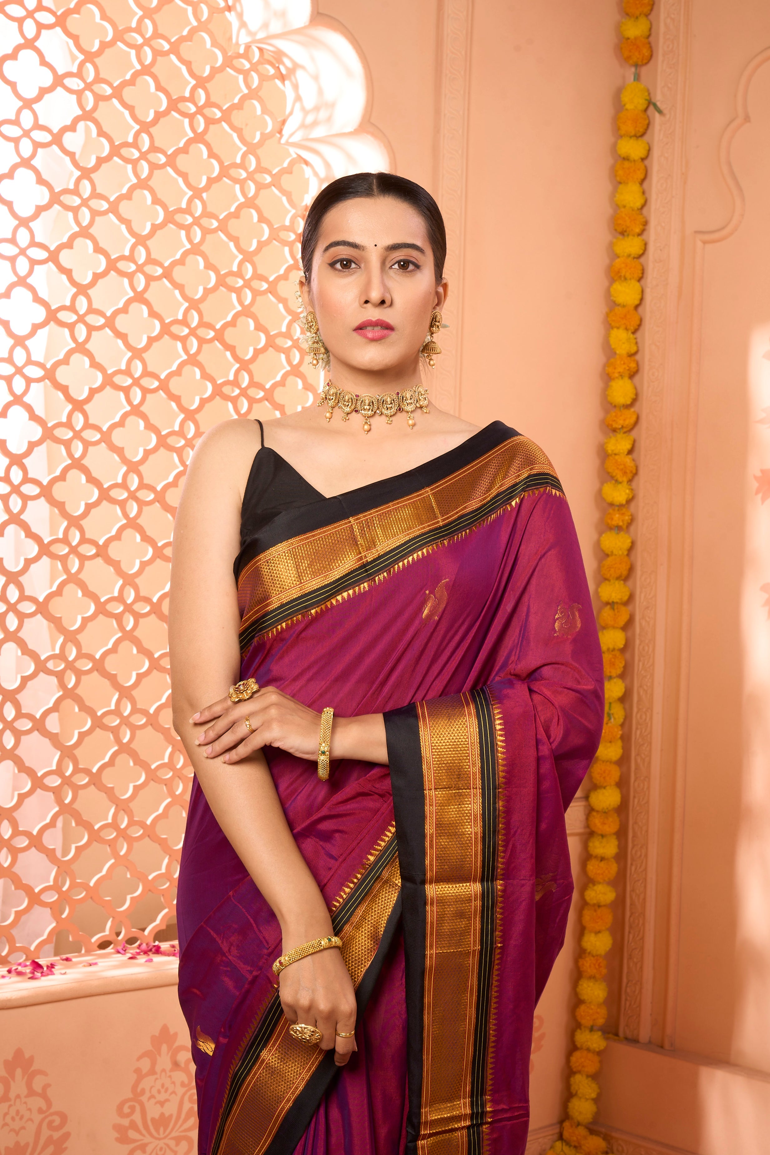 Buy Pink Silk Saree With Blouse Piece Nitaraa