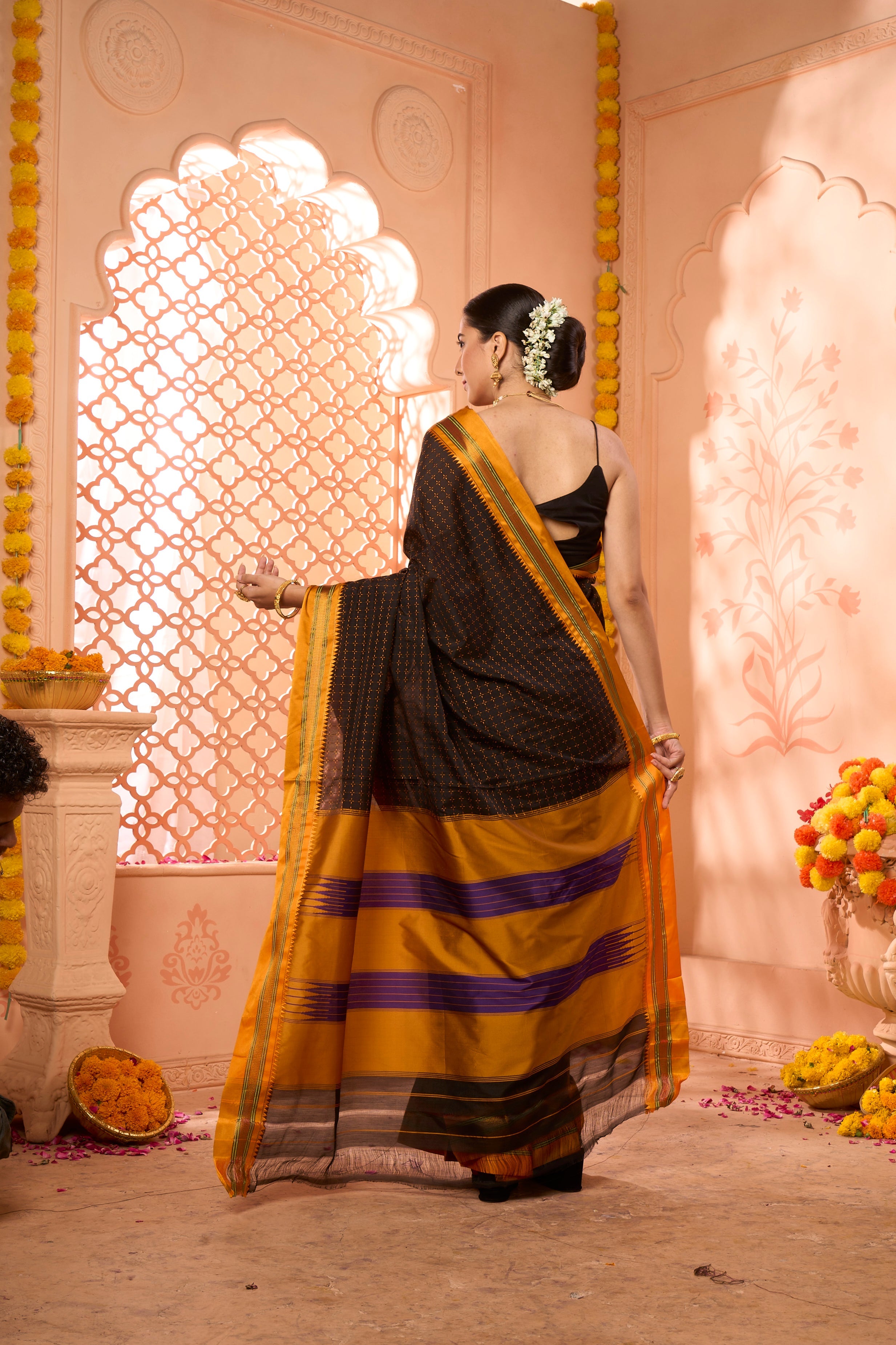 Buy Purple Kashmiri Silk Saree With Blouse Piece Nitaraa