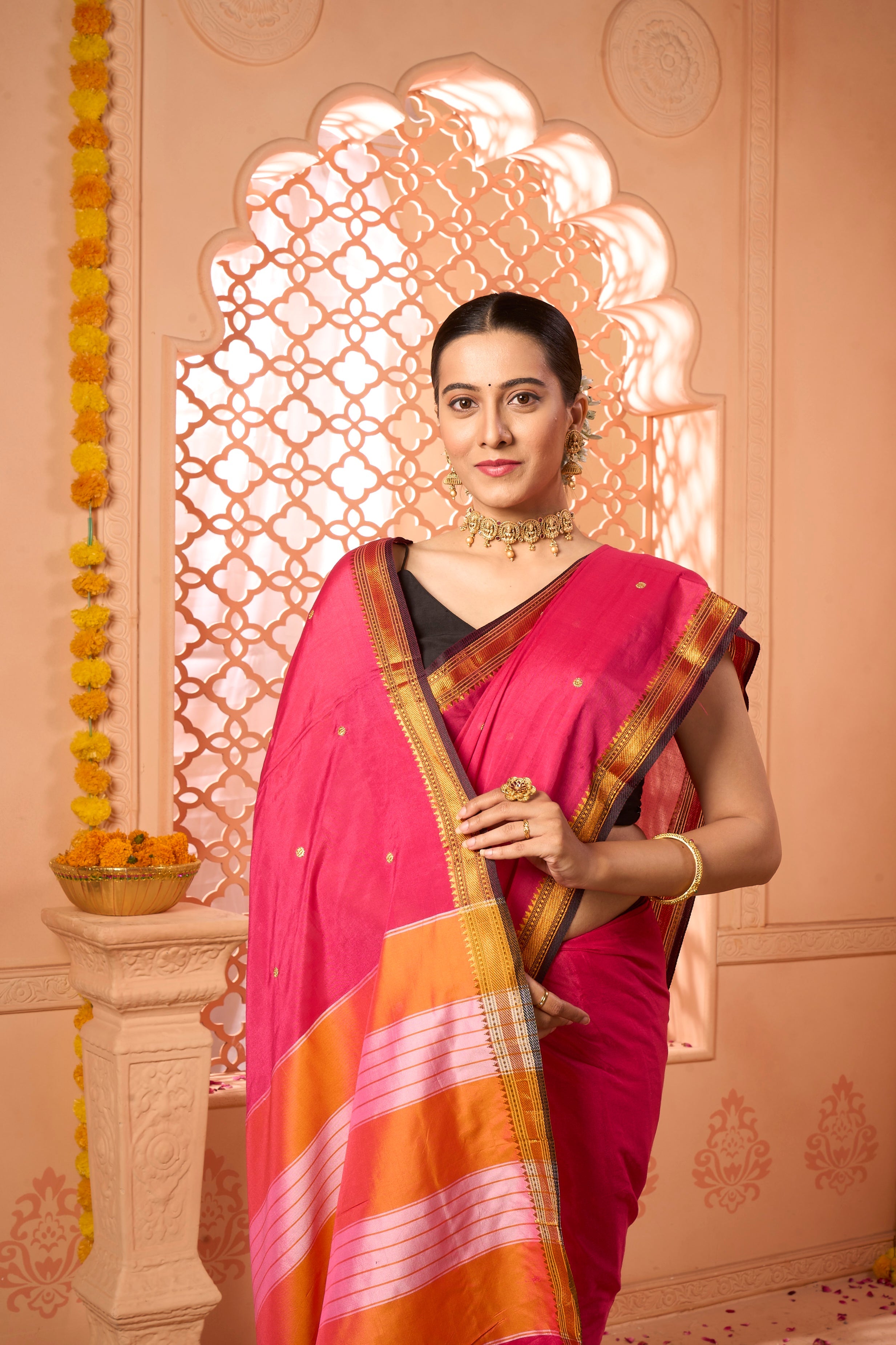 Buy Green Satin Silk Saree With Blouse Piece Nitaraa