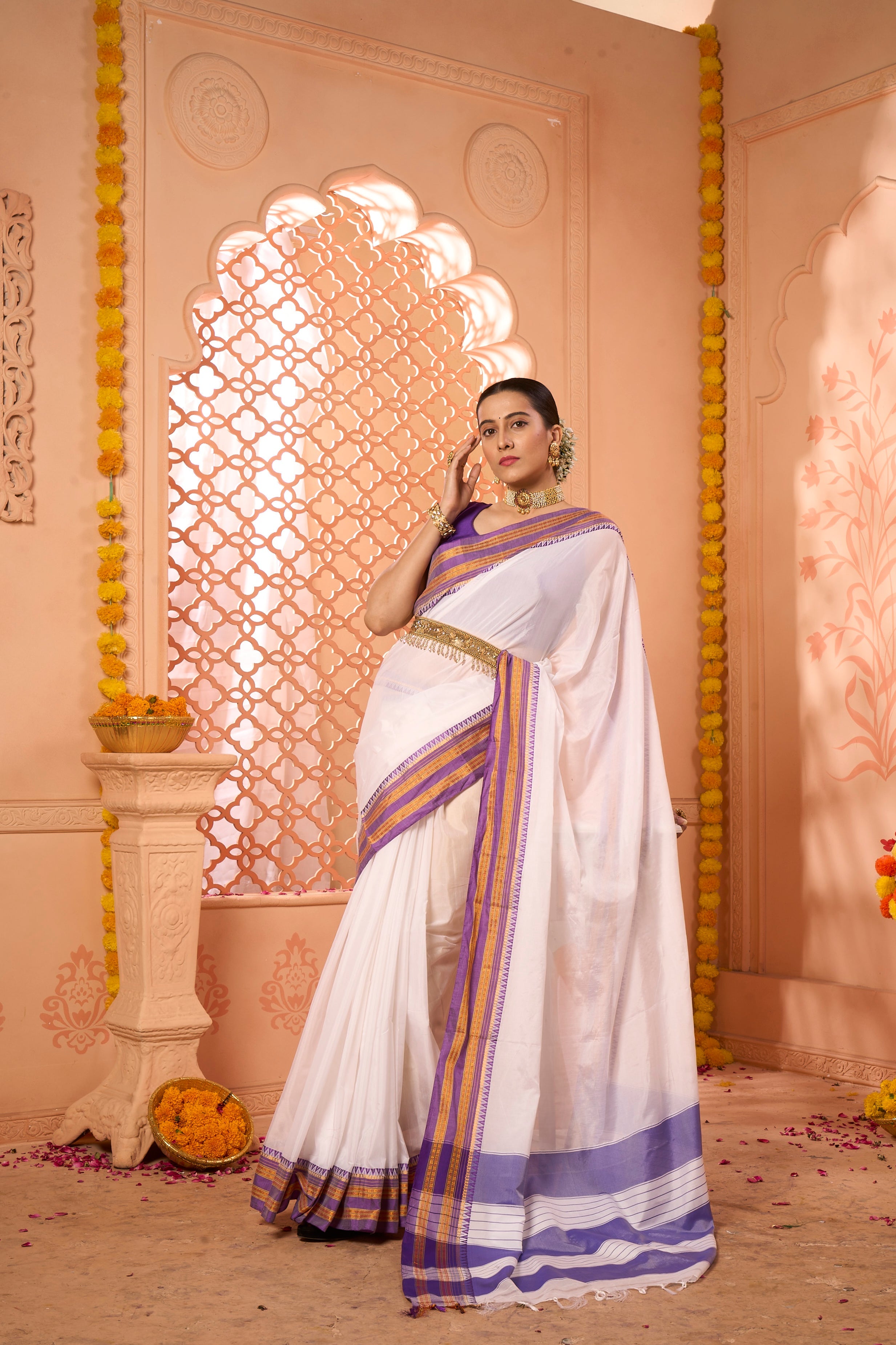 Buy Cerulean Blue Banarasi Saree Nitaraa