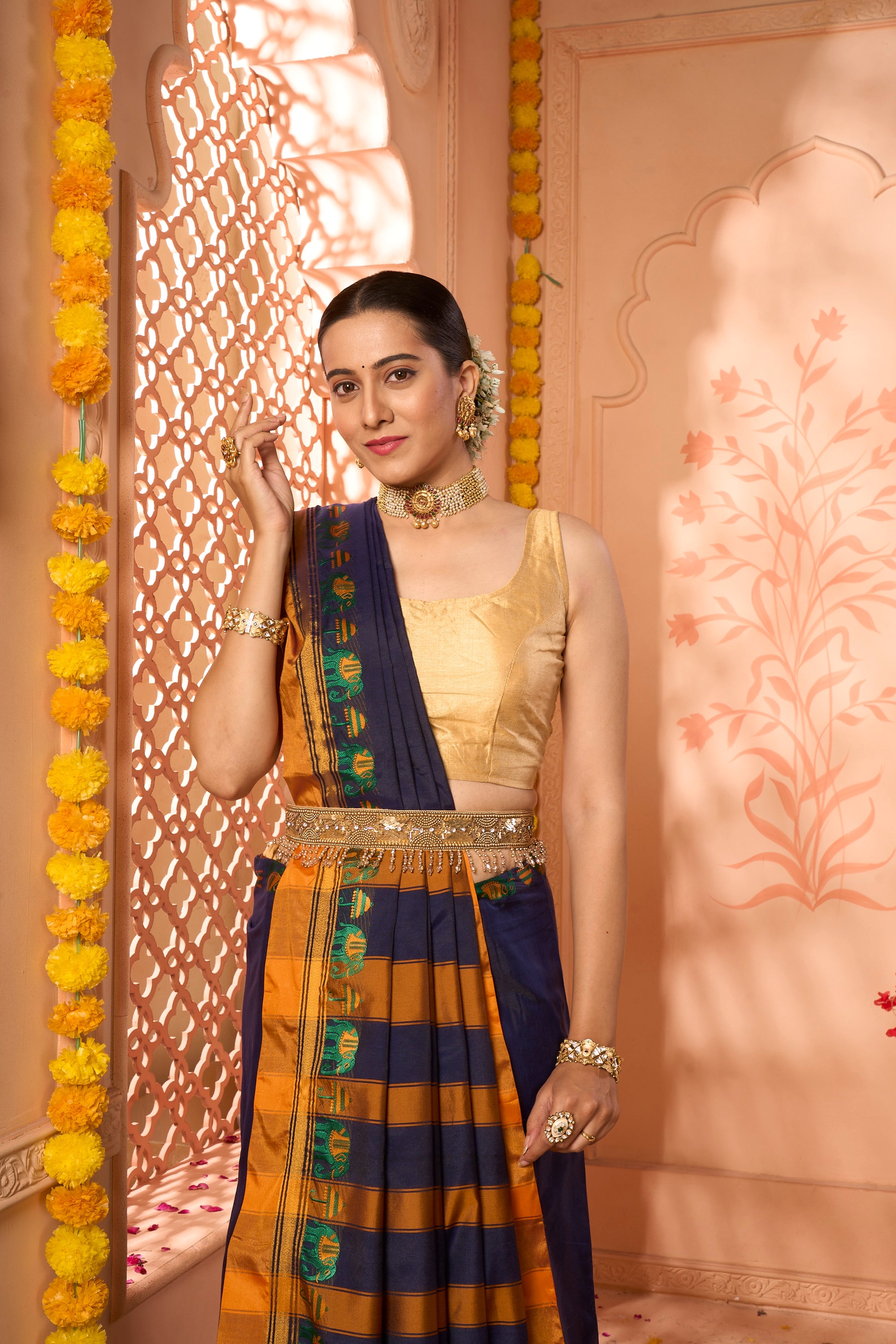 Buy Lawn Green Patola Saree Nitaraa