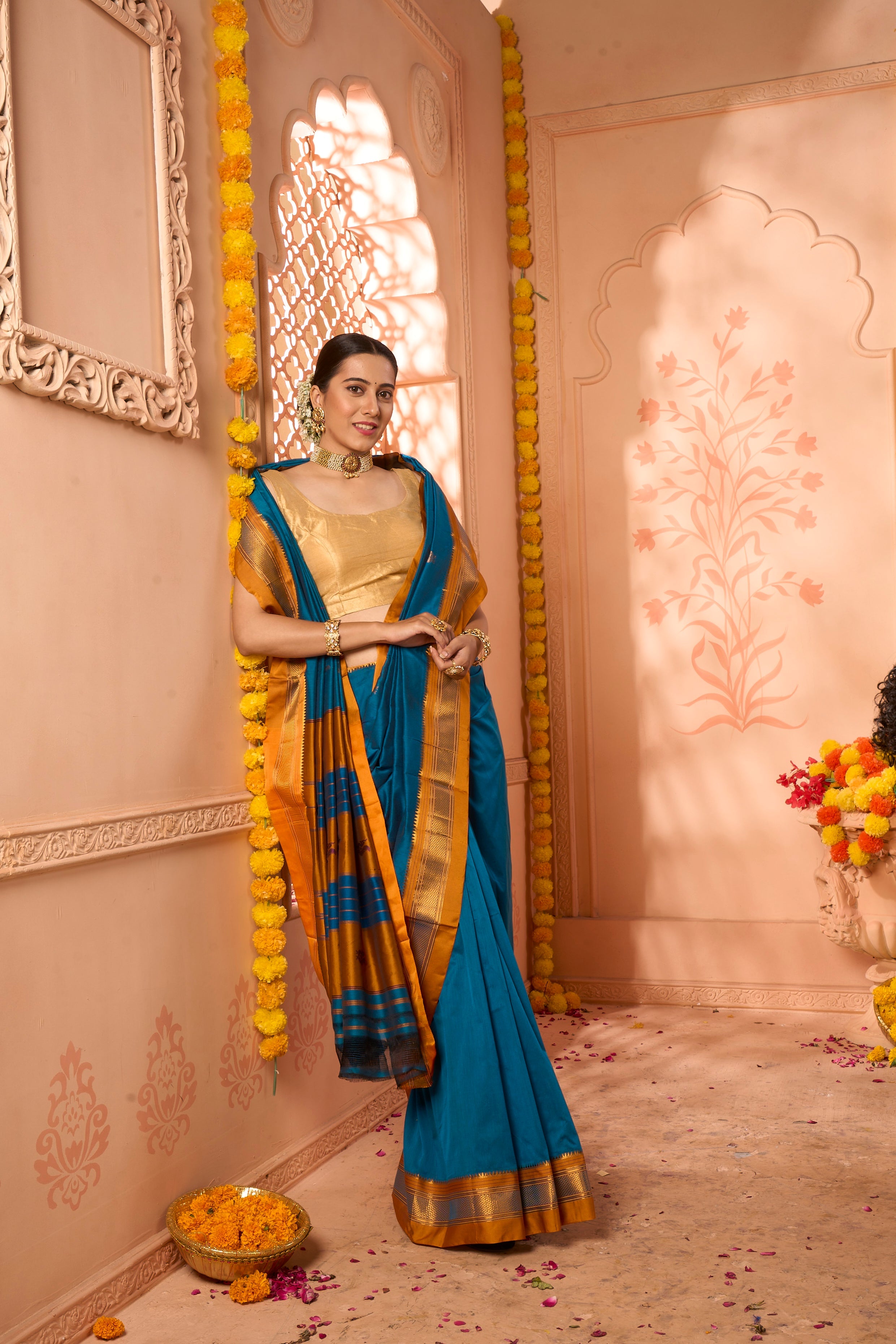 Buy Black Banarasi Kashmiri Modal Silk Saree Nitaraa