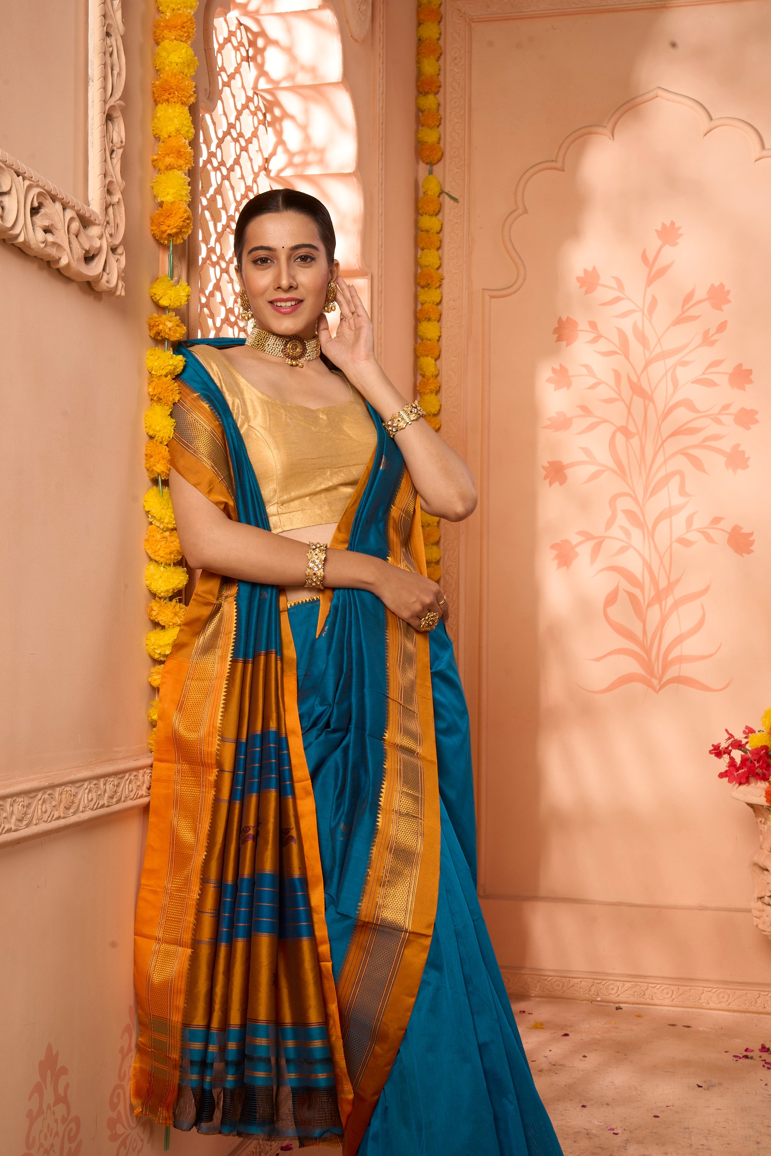 Buy Grey Banarasi Kashmiri Modal Silk Saree Nitaraa