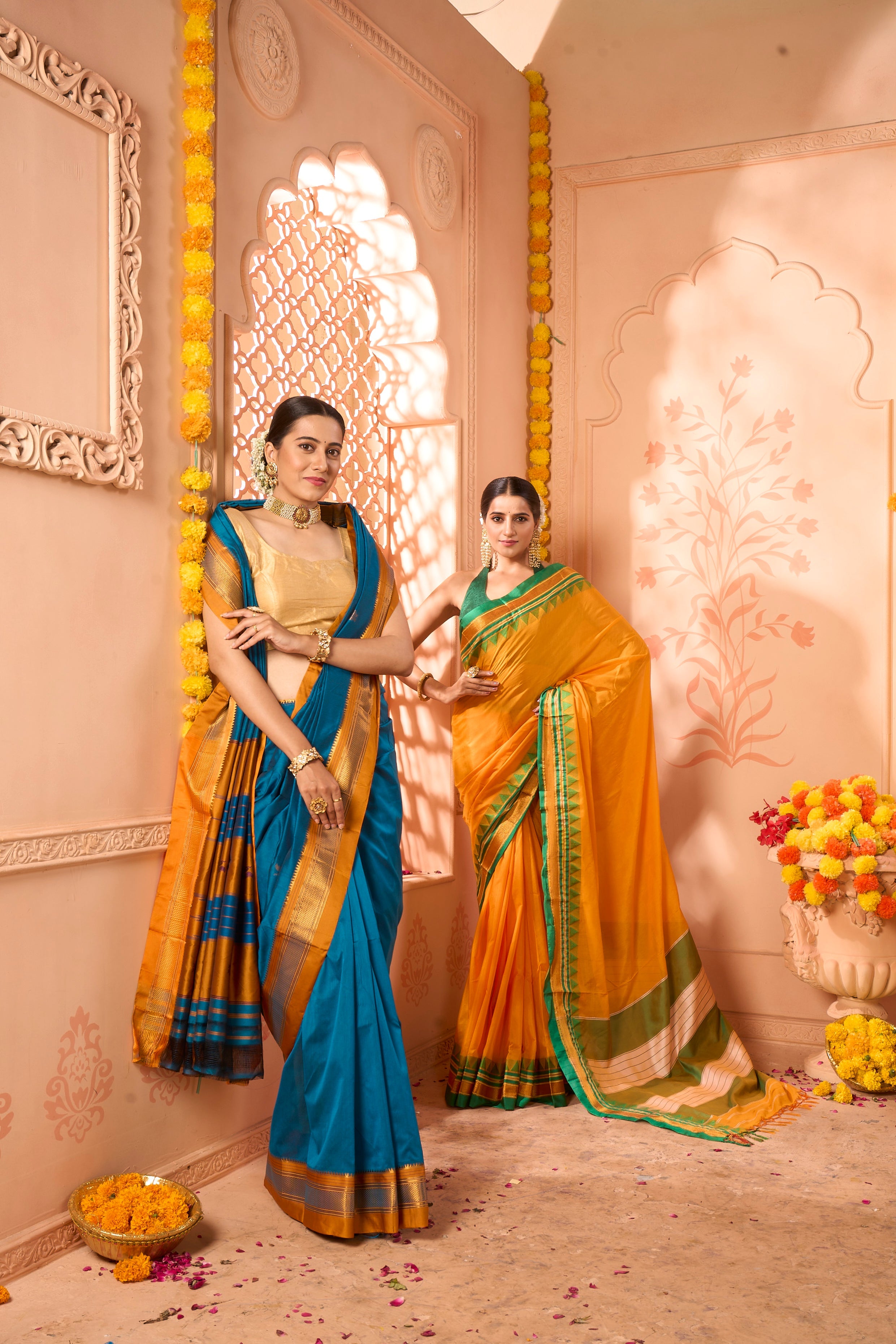 Buy Pink Banarasi Kashmiri Modal Silk Saree Nitaraa