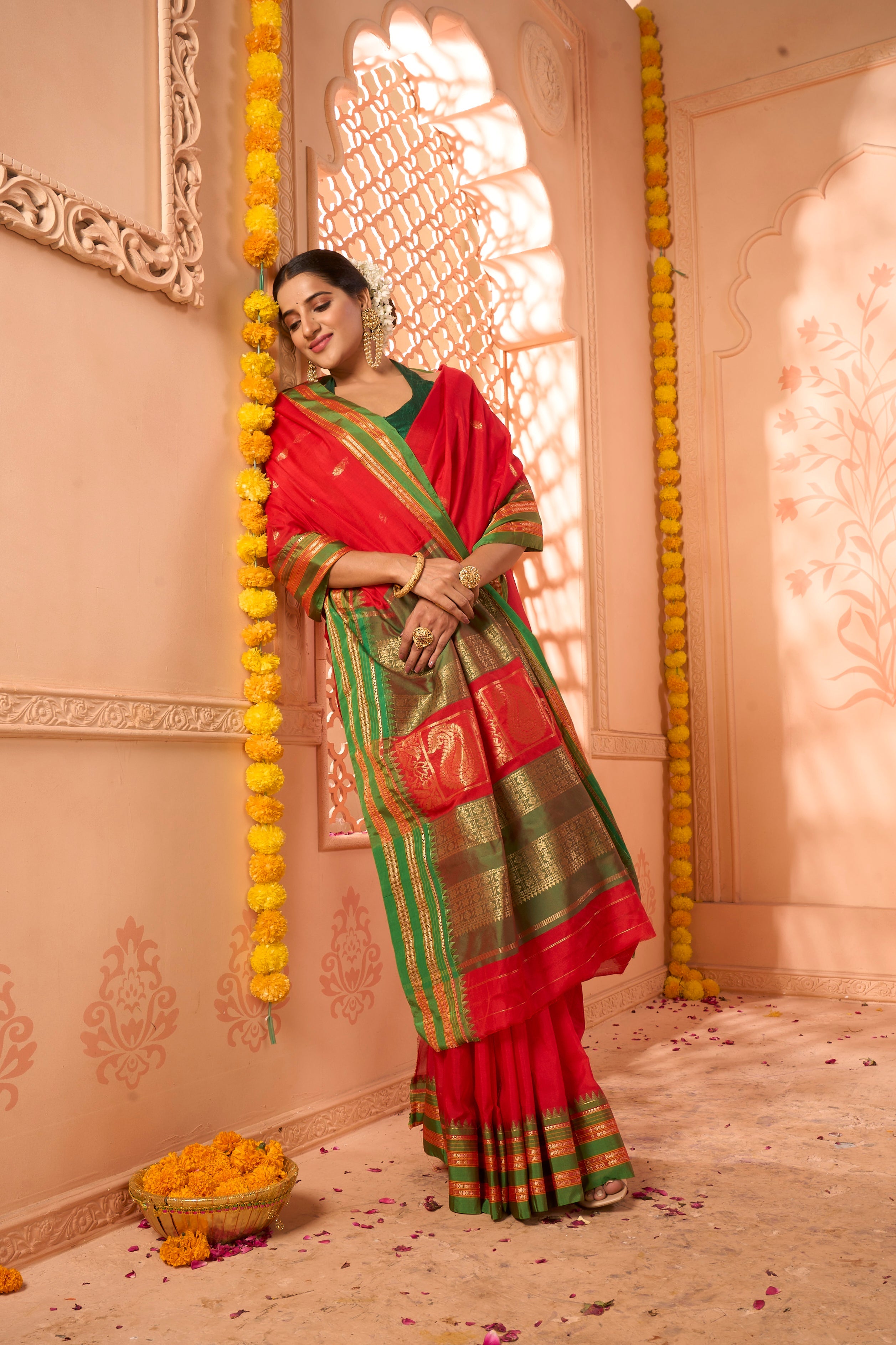 Buy Pink Tussar Silk Blend Saree Nitaraa
