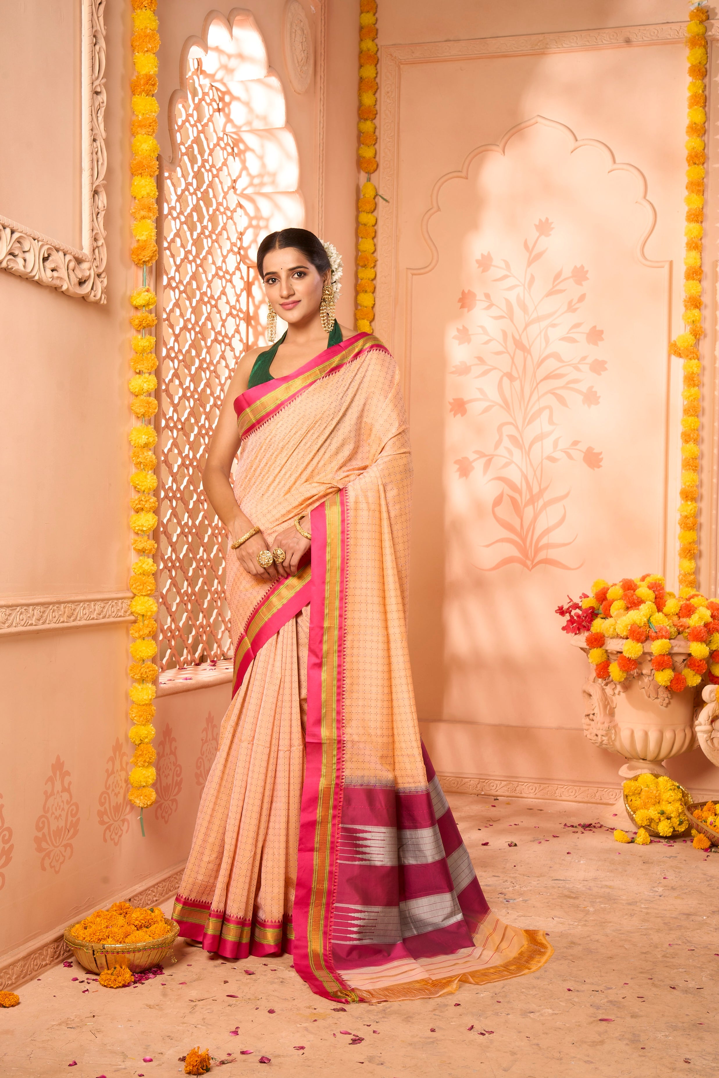 Buy Dark Brown Satin Saree Nitaraa