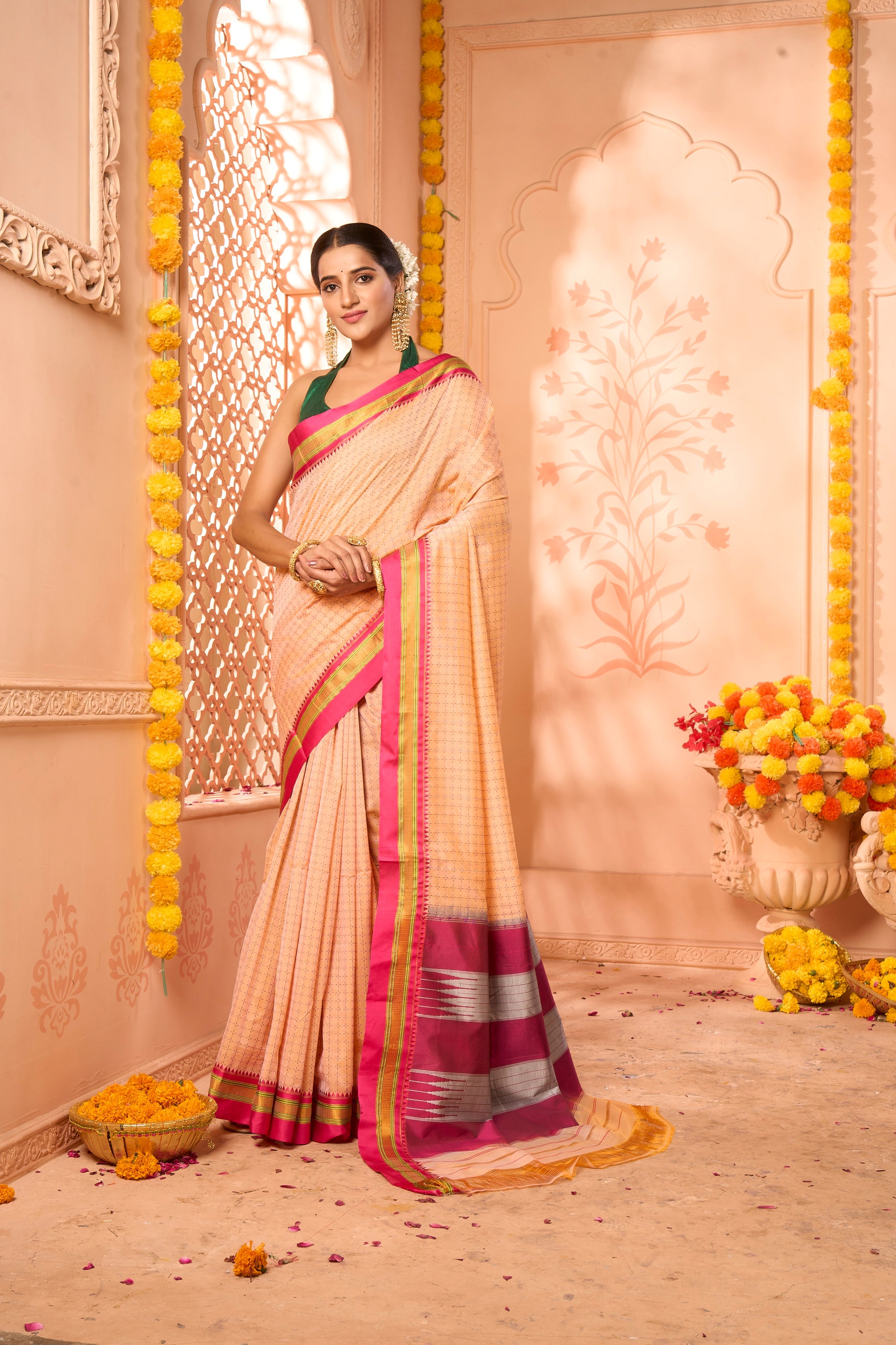 Buy Navy Blue Banarasi Saree Nitaraa