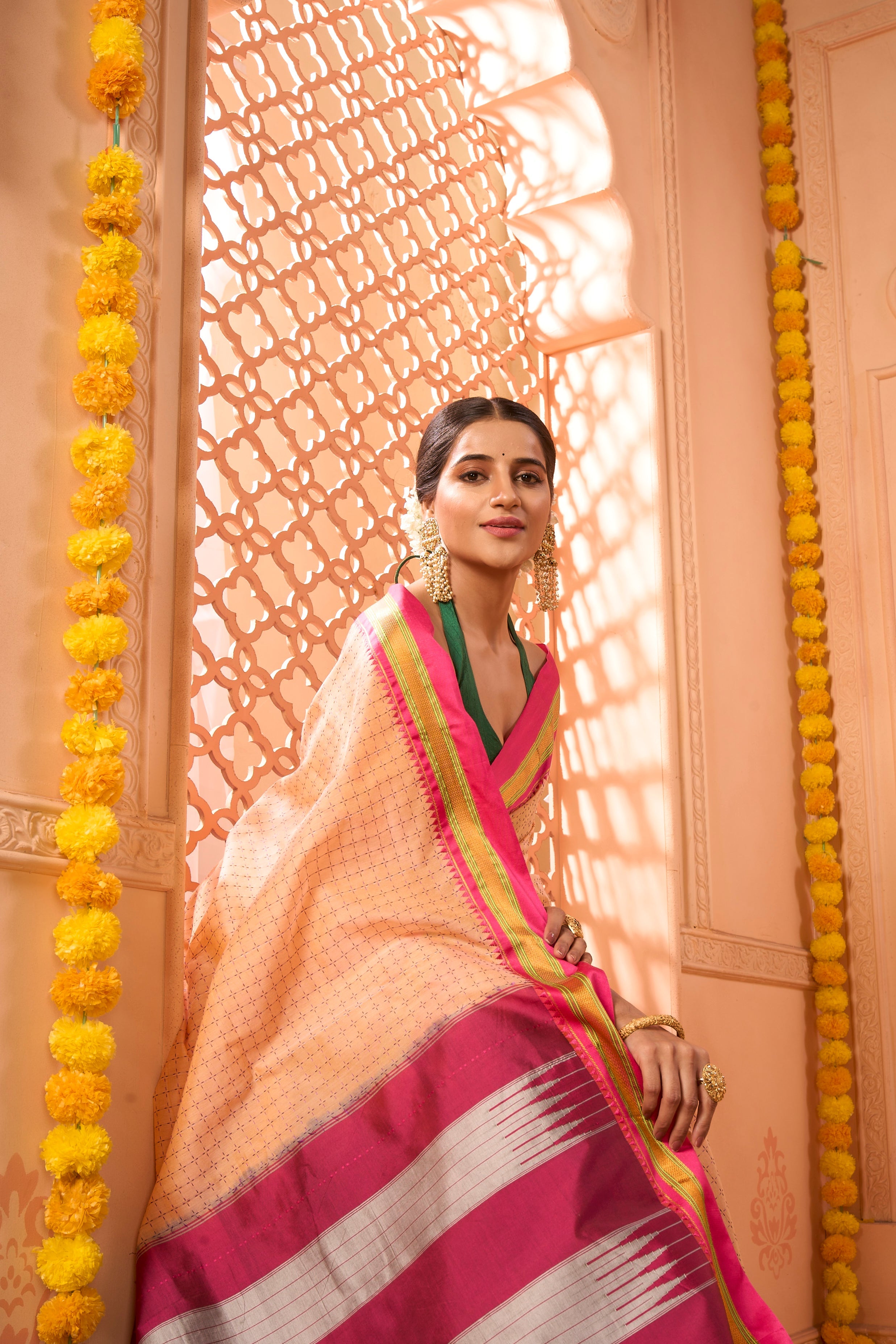 Buy Emerald Green Banarasi Saree Nitaraa