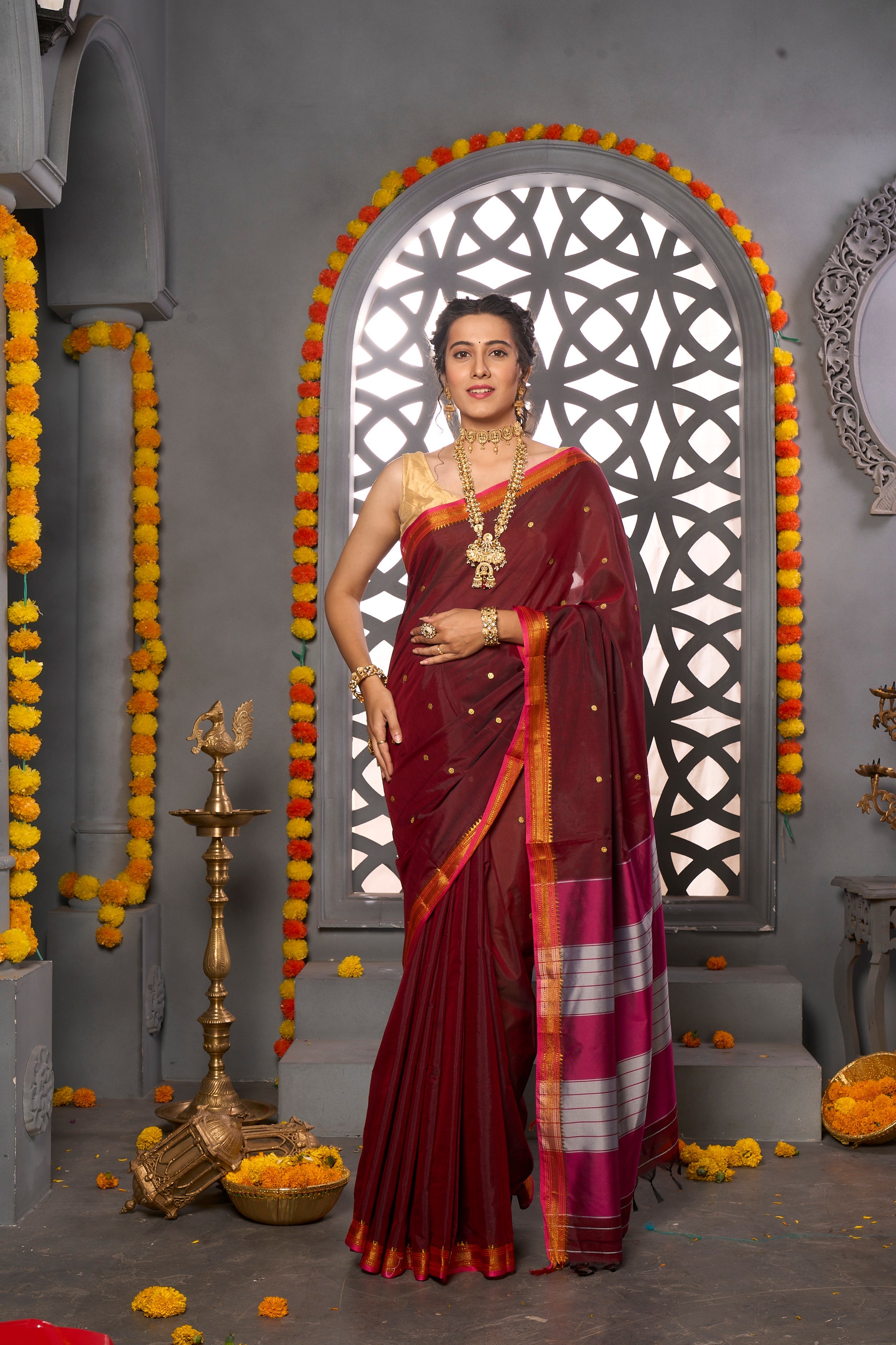 Buy Pastel Pink Digital Print Saree Nitaraa