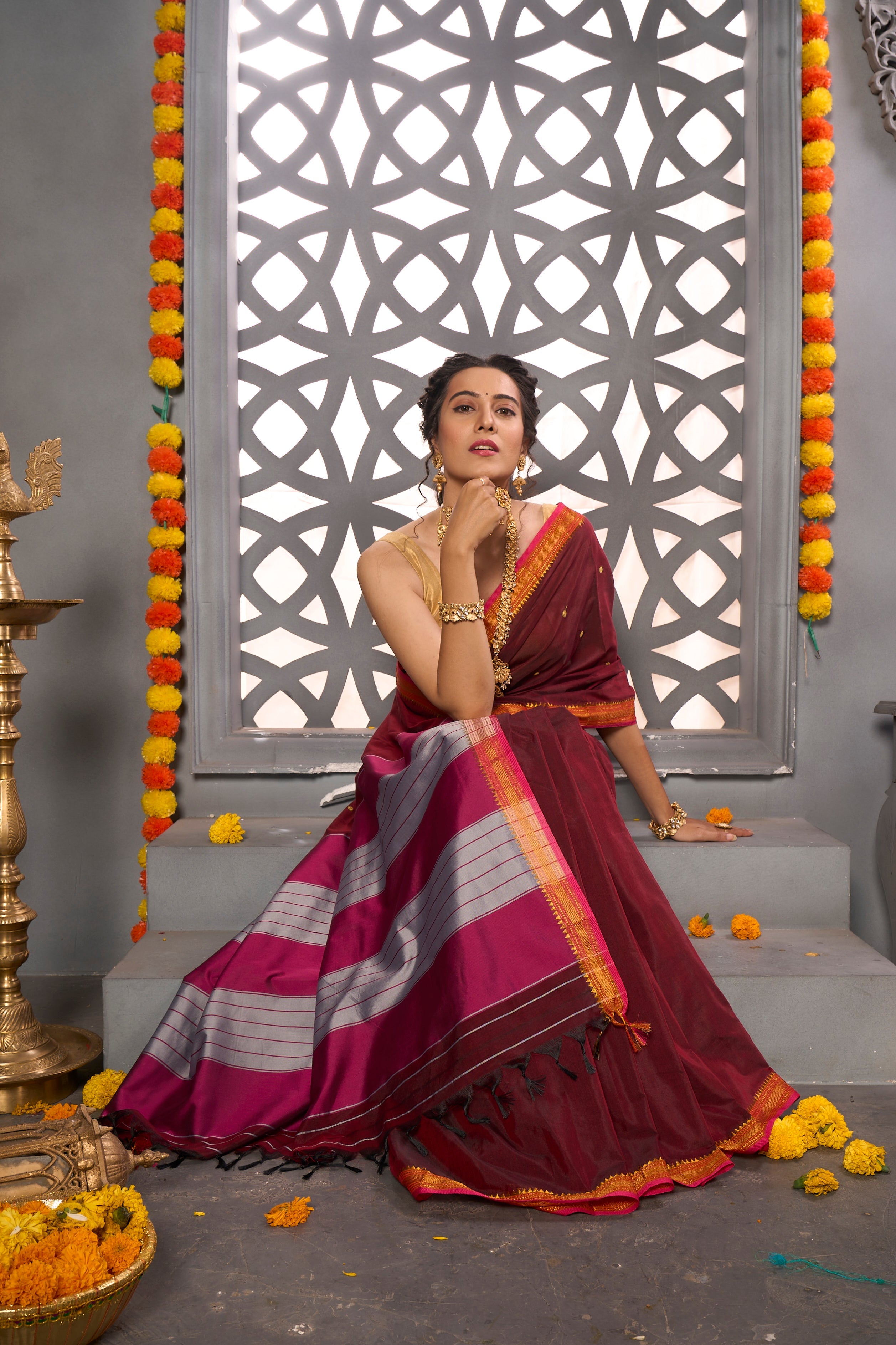 Buy Multicolor Digital Print Saree Nitaraa