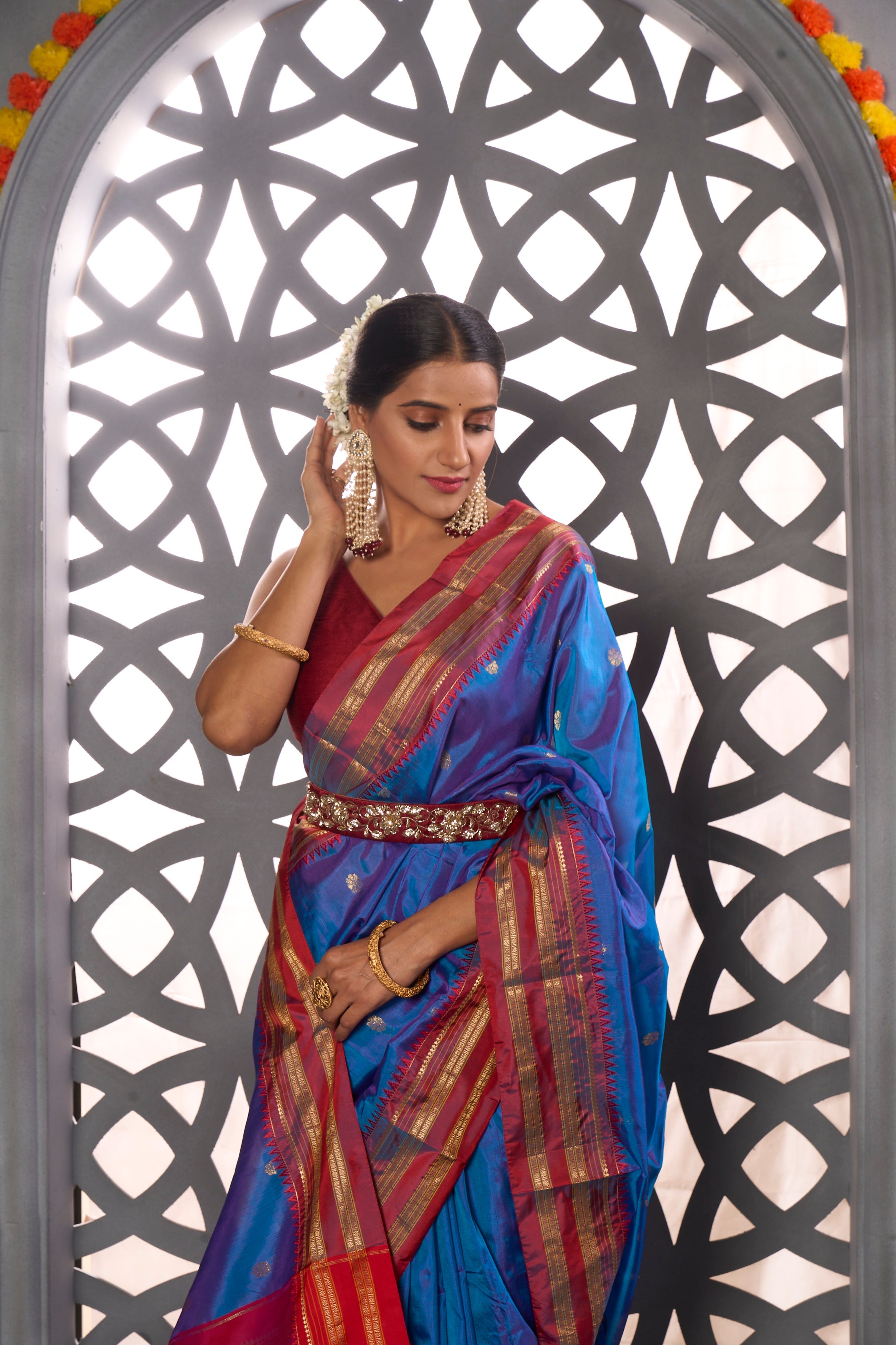 Buy Mint Green Linen Saree Nitaraa