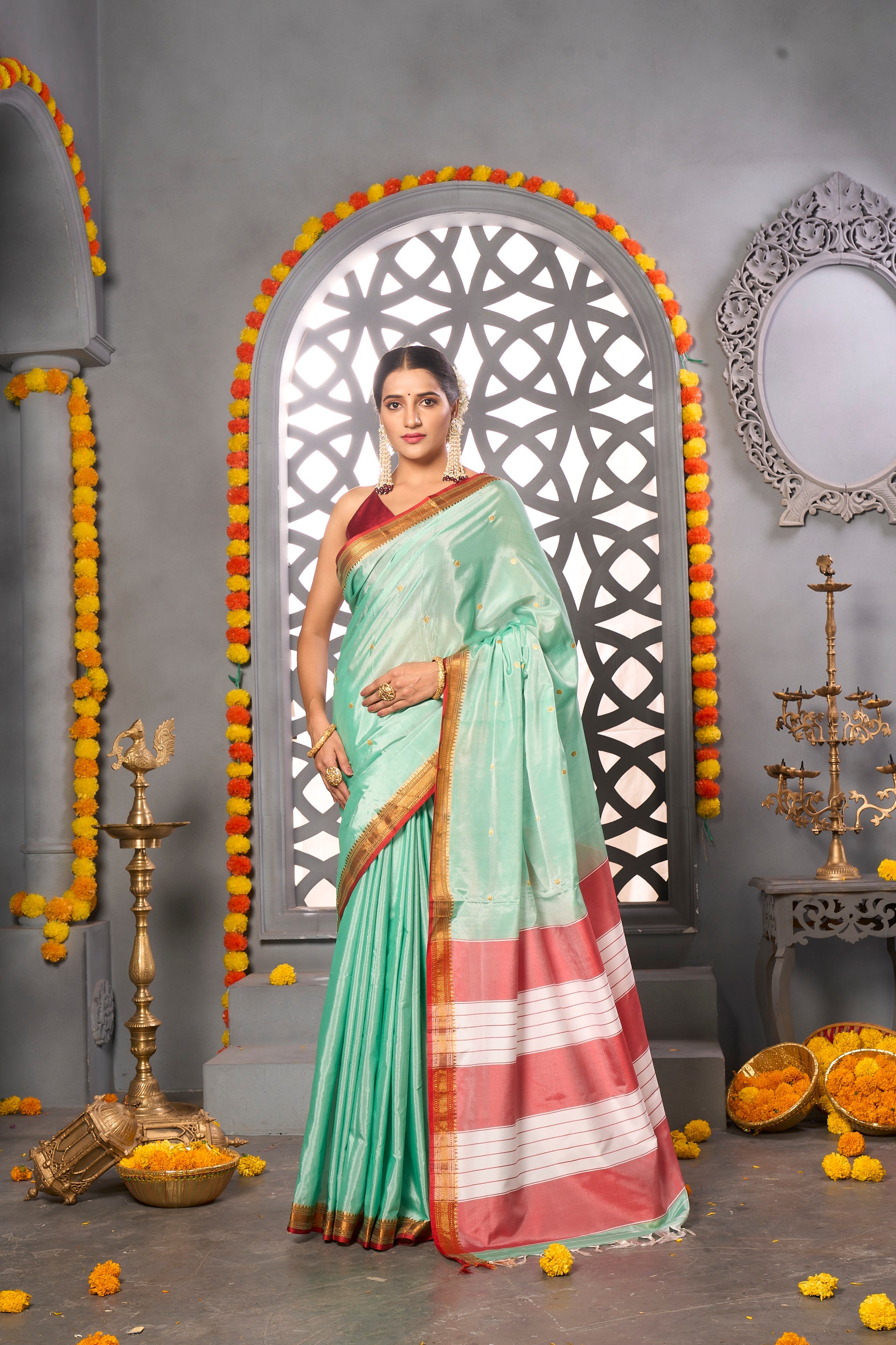 Buy Pastel Lavender Organza Saree Nitaraa