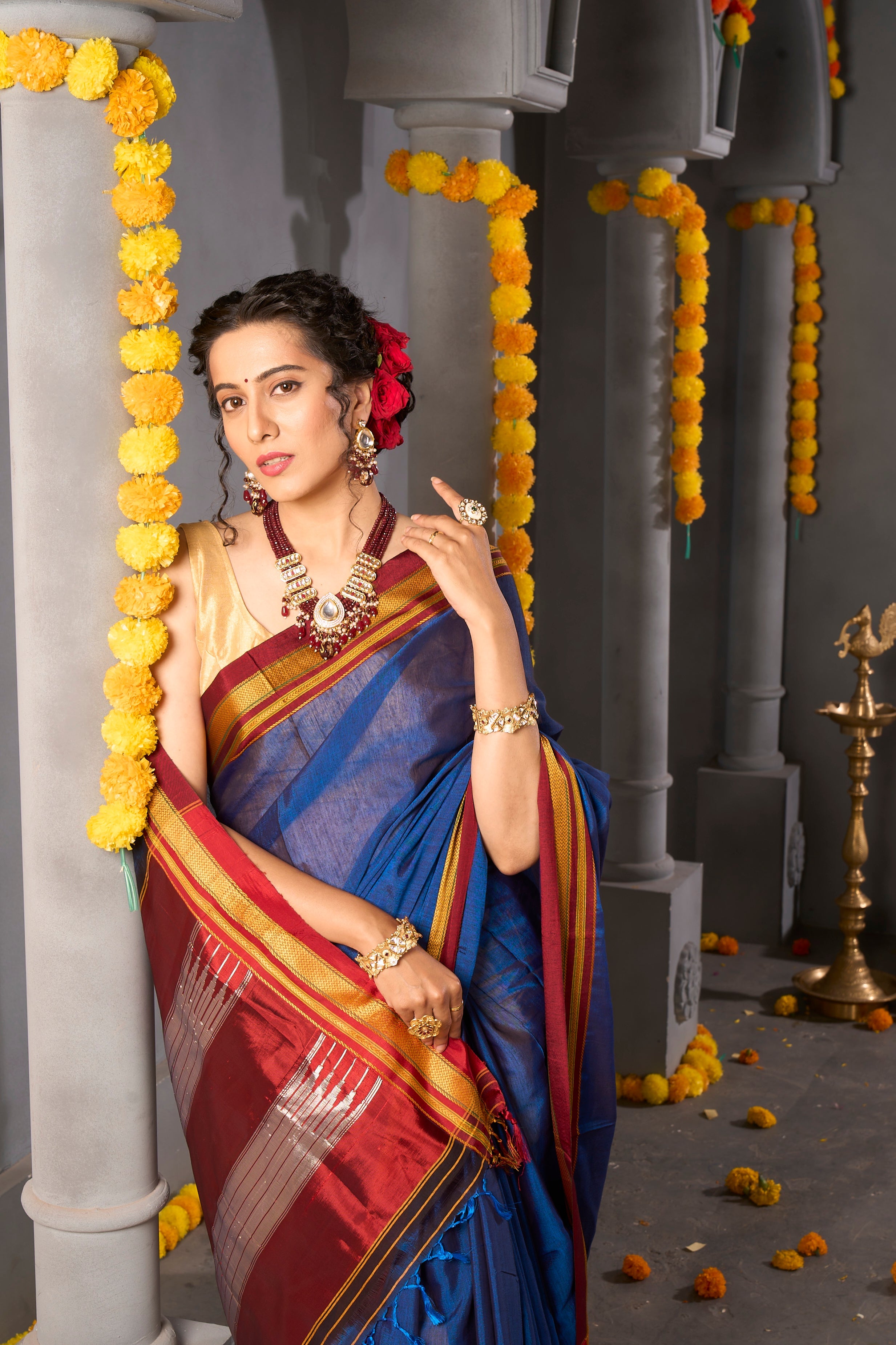Buy Peach Kanjivaram Saree Nitaraa
