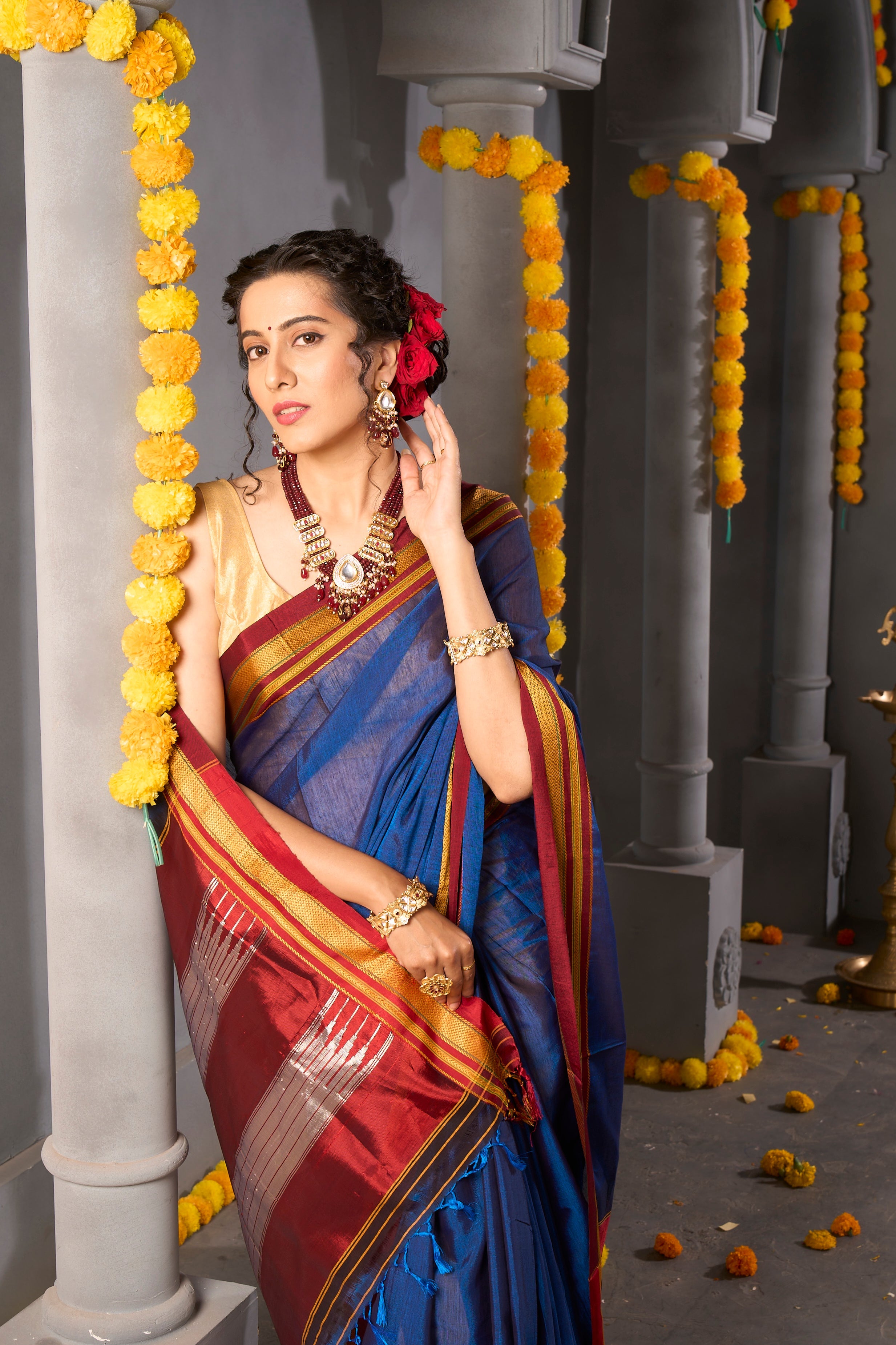 Buy Mauve Purple Kanjivaram Saree Nitaraa