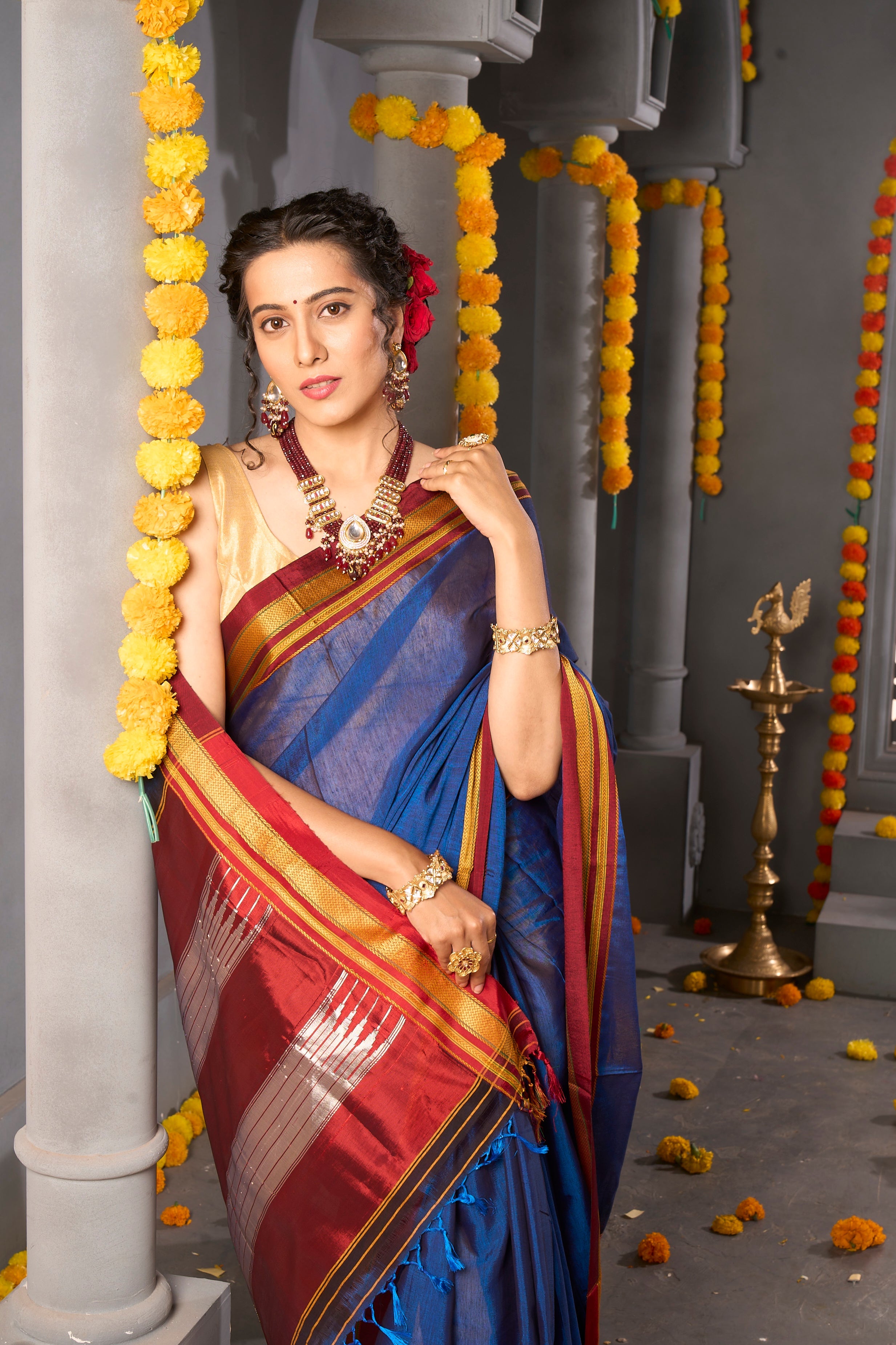 Buy Honey Yellow Linen Saree Nitaraa
