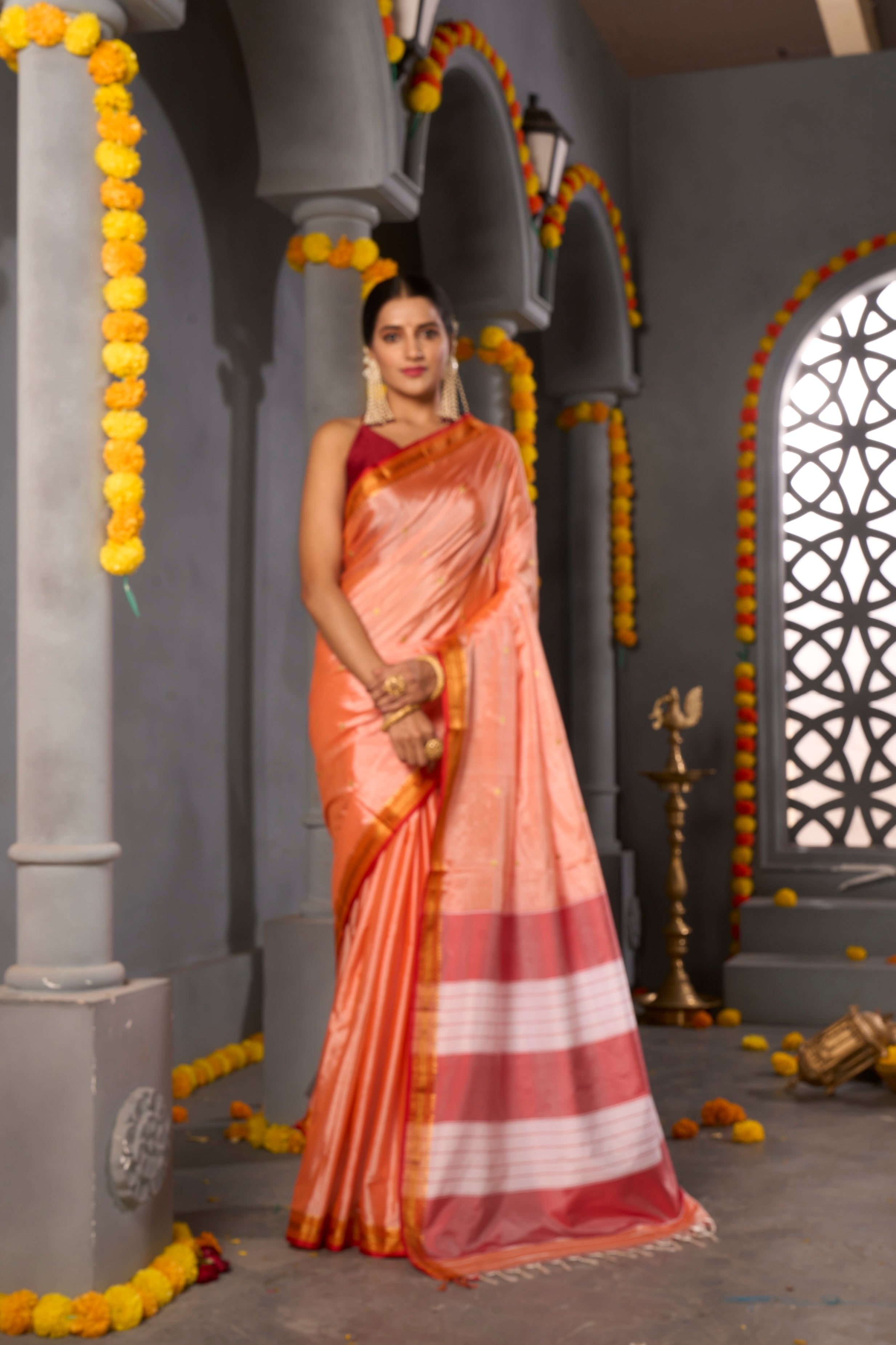 Buy Bright Green Woven Kanjivaram Saree - Special Wedding Edition Nitaraa