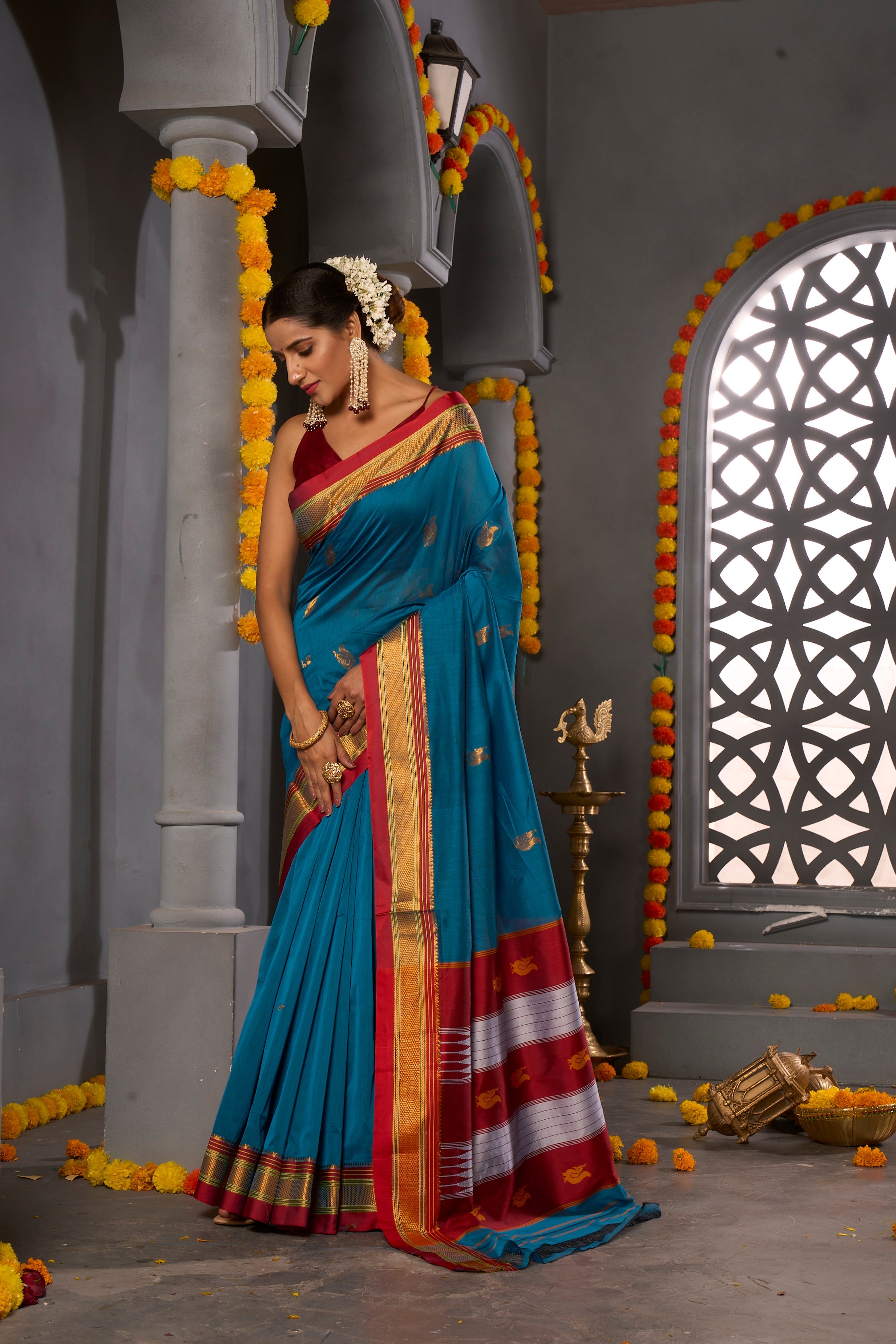 Buy Basil Green Ilkal Sarees Nitaraa