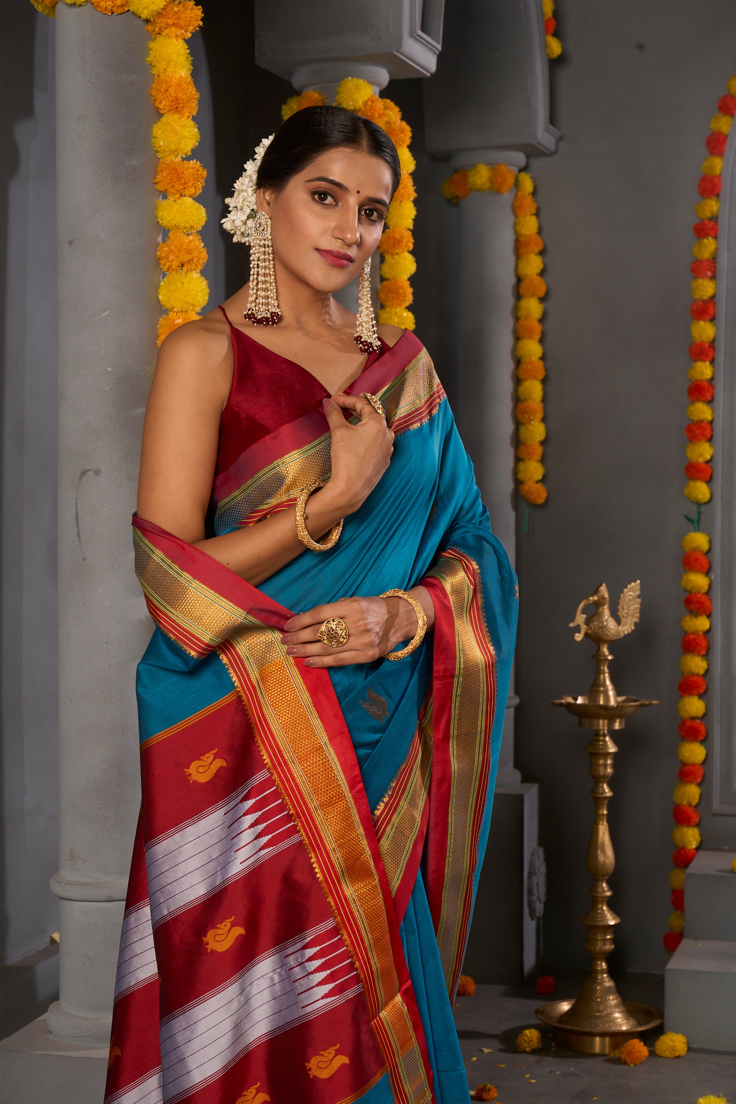 Buy Cute Pink Ilkal Sarees Nitaraa