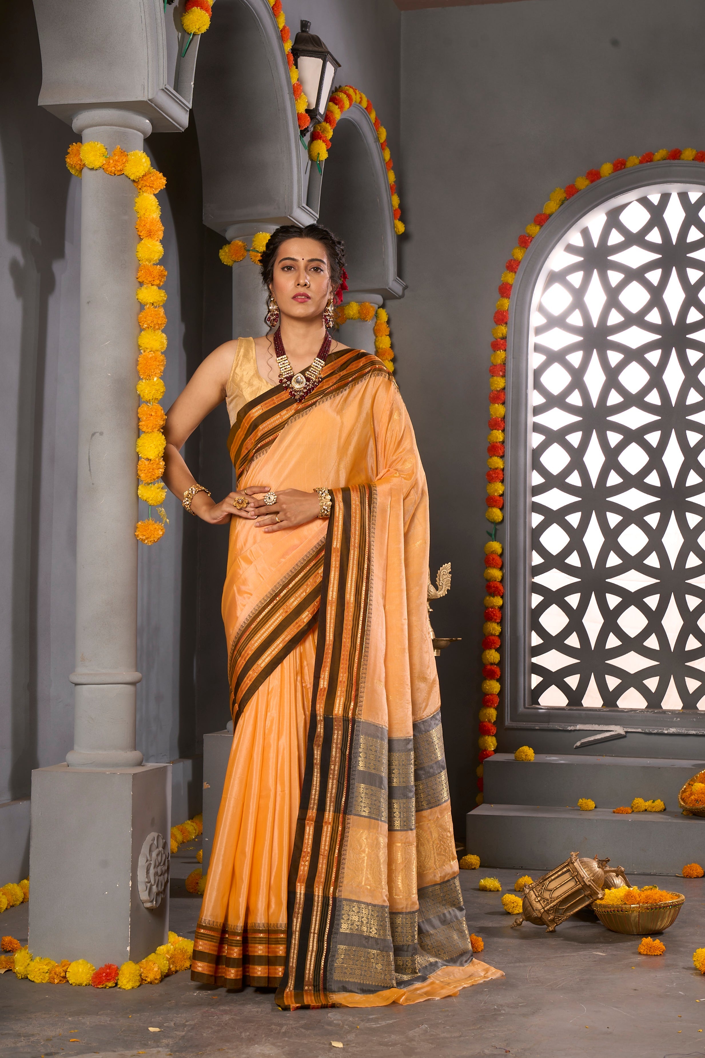 Buy Turquoise Blue Paithani Silk Saree Nitaraa