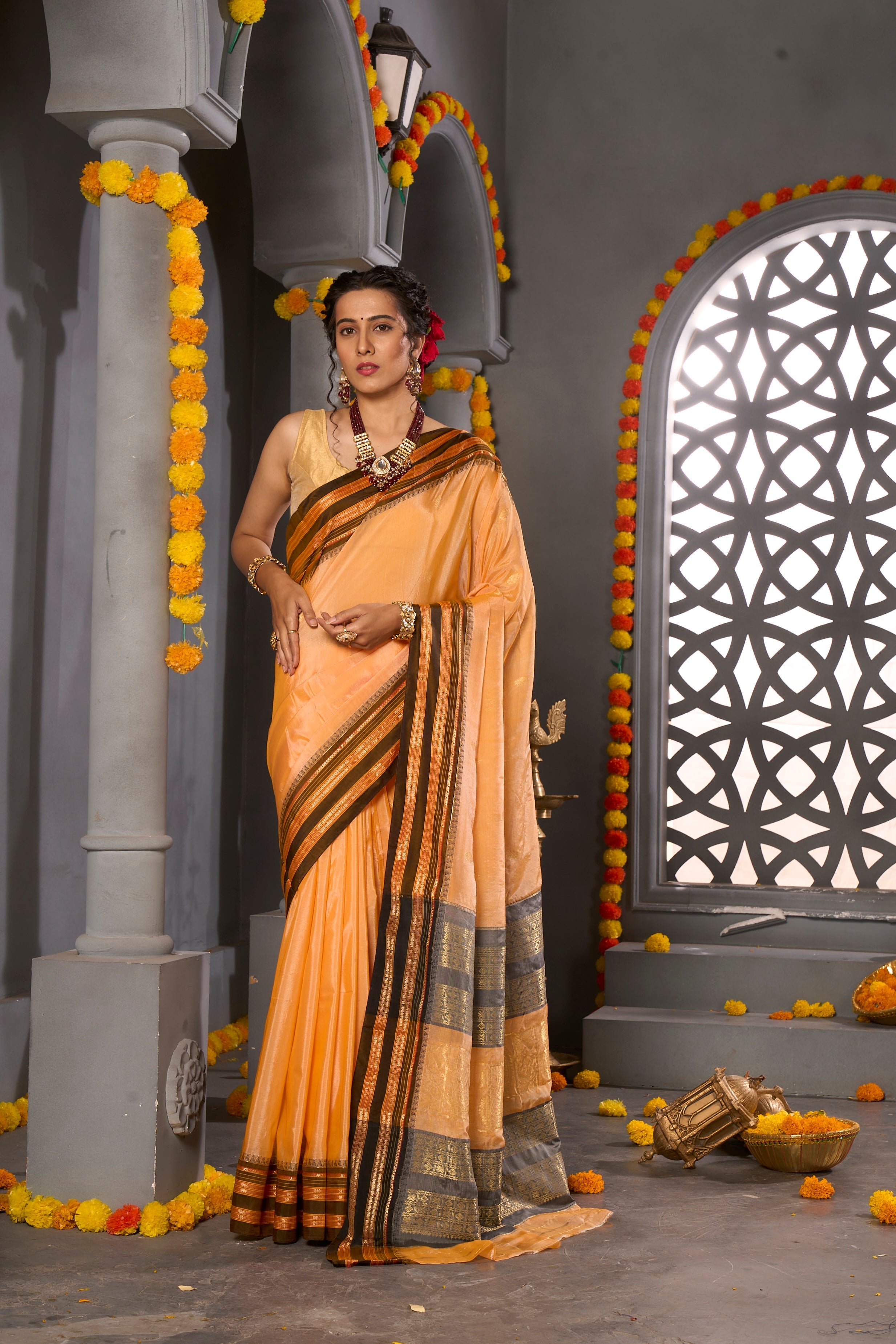 Buy Off White Paithani Silk Saree Nitaraa