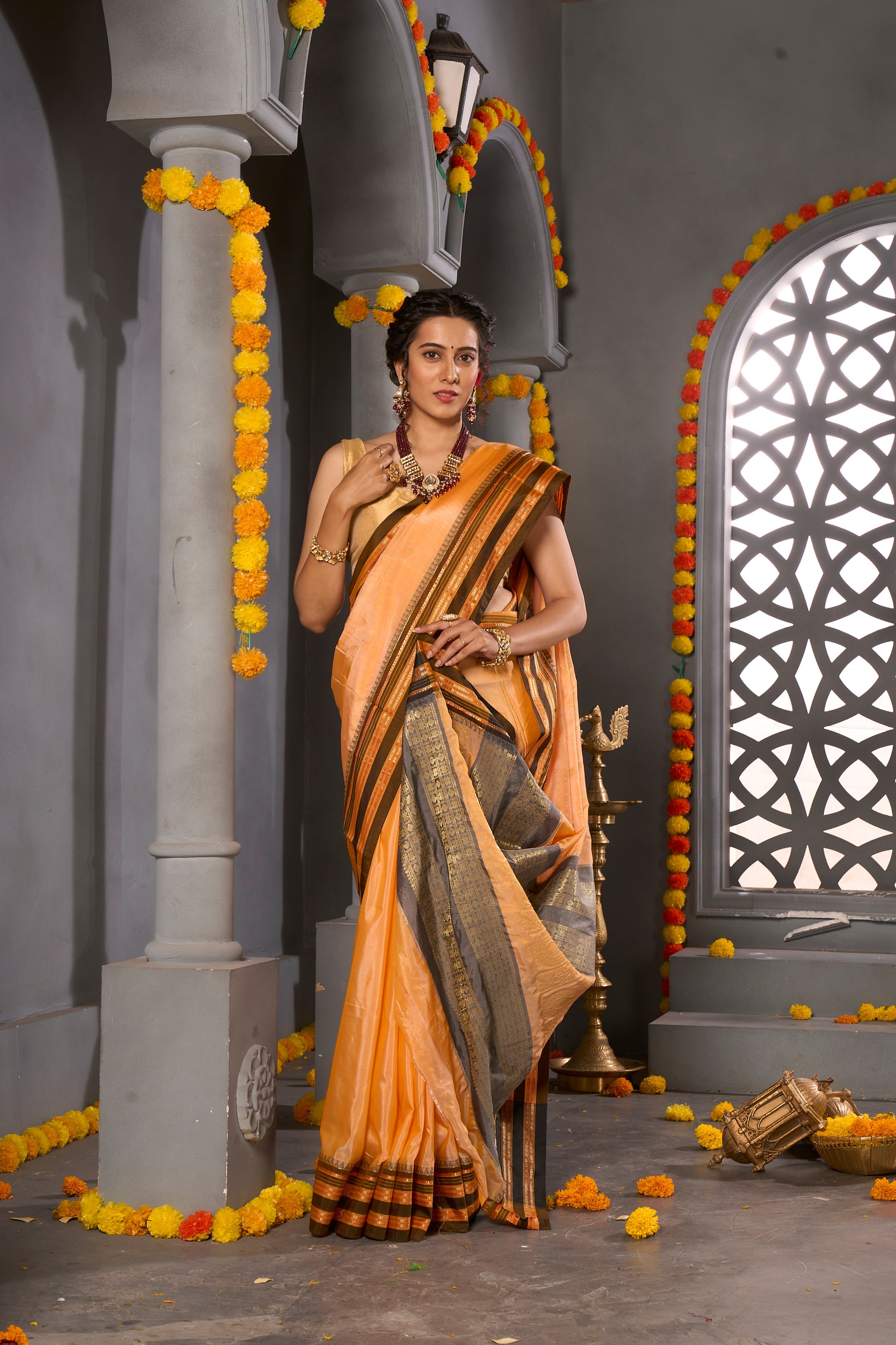 Buy Turquoise Blue Paithani Silk Saree Nitaraa