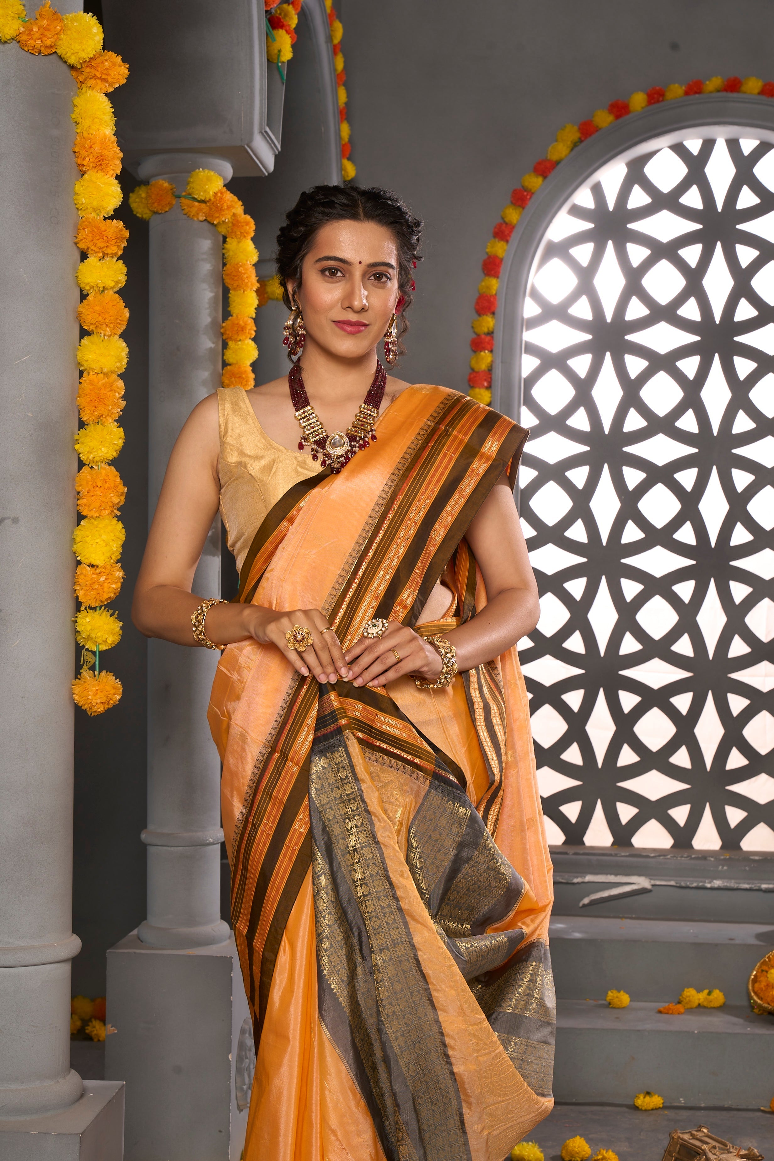 Buy Coral Paithani Silk Saree Nitaraa
