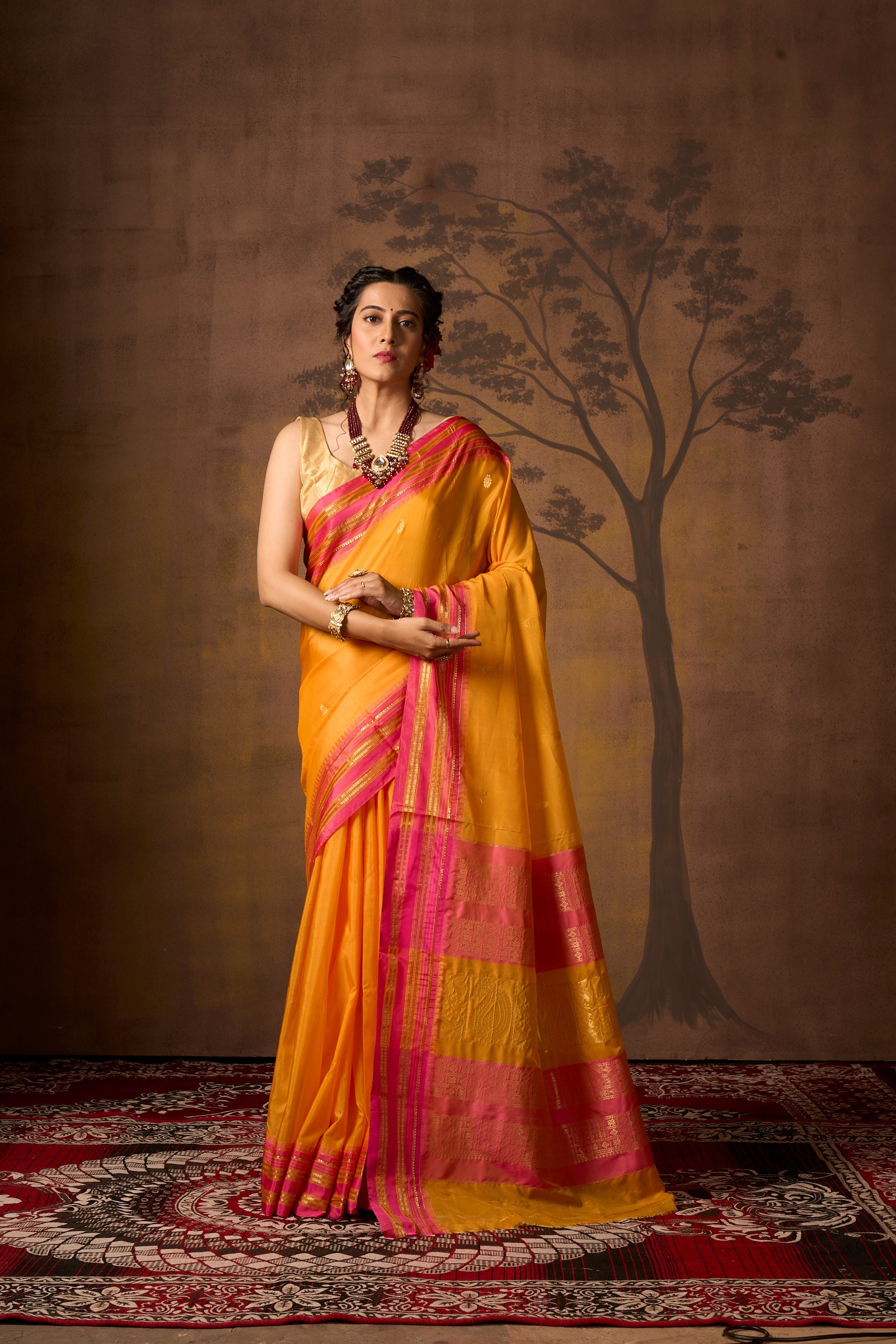 Buy Black Banarasi Silk Blend Saree Nitaraa