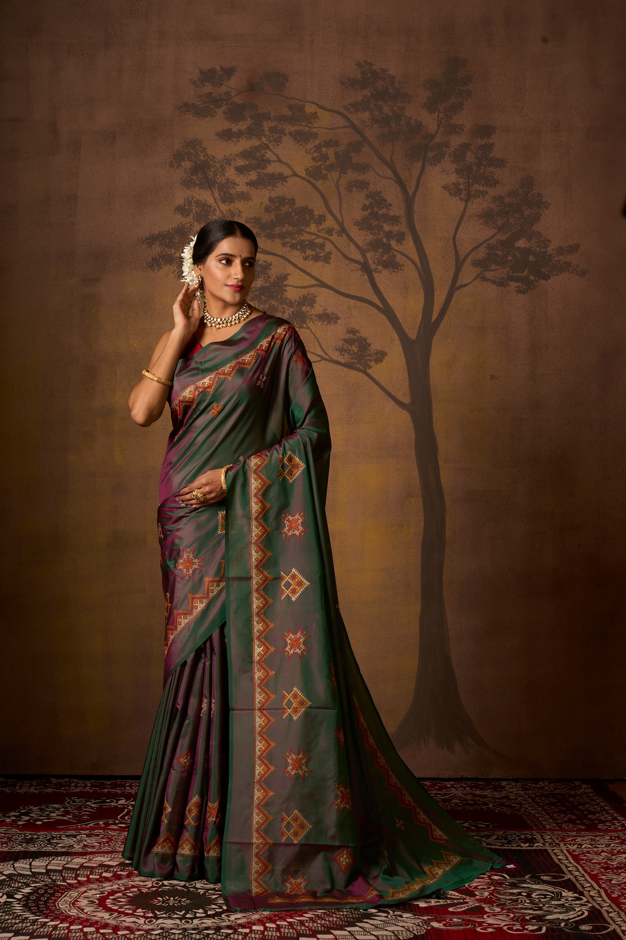 Buy Black Cotton Saree Nitaraa