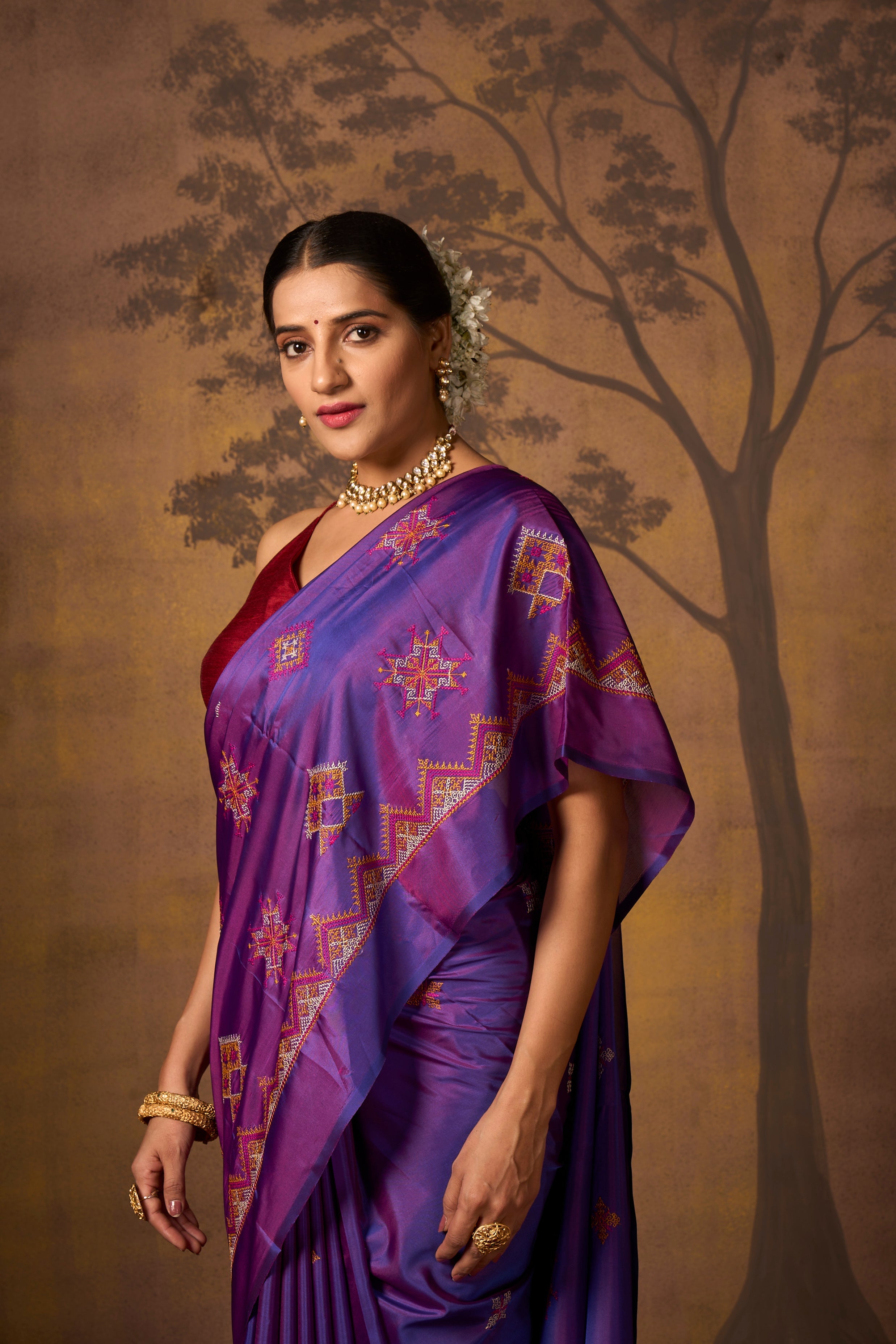 Buy Blue Banarasi Silk Saree With Blouse Piece Nitaraa