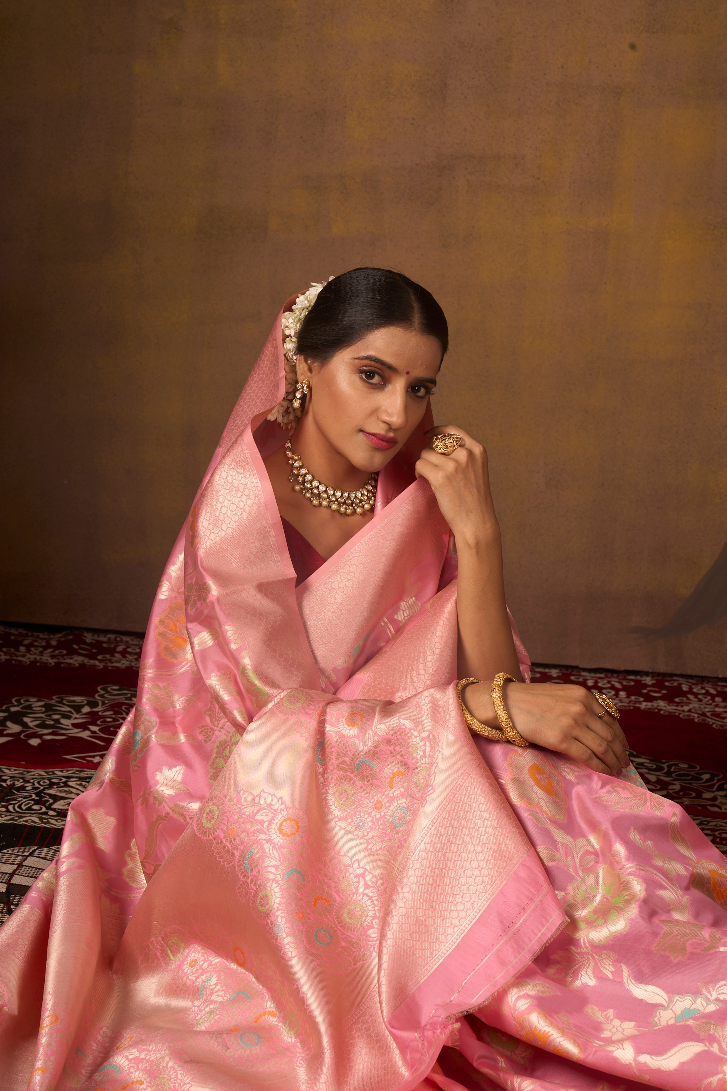 Buy Green Banarasi Silk Saree With Blouse Piece Nitaraa