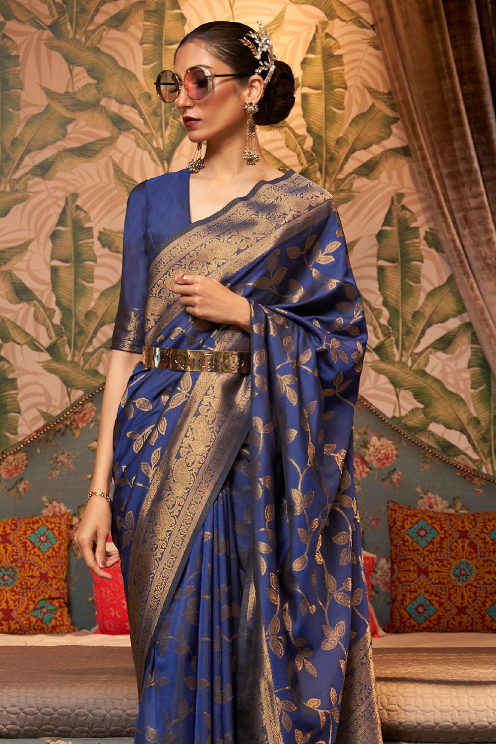 Buy Vivid Blue South Silk Saree Nitaraa